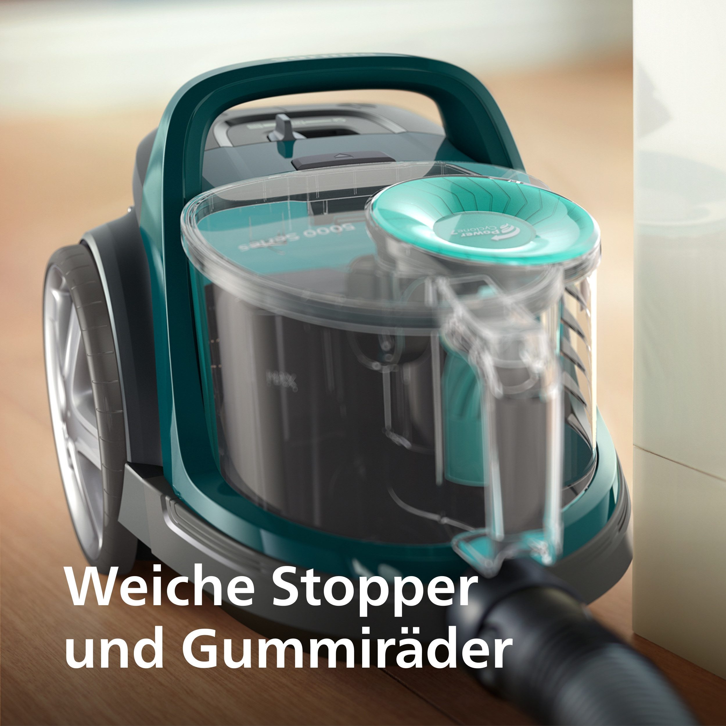 Philips Bodenstaubsauger FC9555/09 5000 Series, 900 W, beutellos, mit 1,5 l Fassungsvermögen und Tri-Active+-Düse – Bild 5 von 5