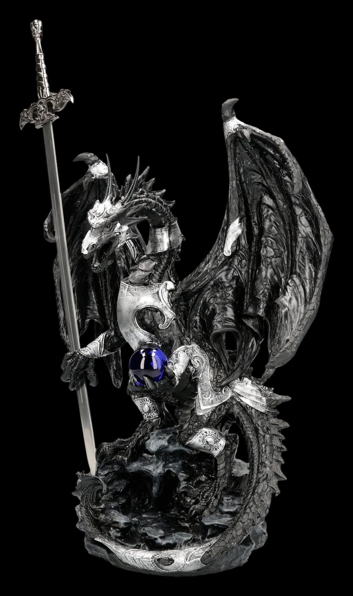 Figuren Shop GmbH Brieföffner Drachen Brieföffner – Fantasy Figur mit Schwert Ritter Deko 41 cm