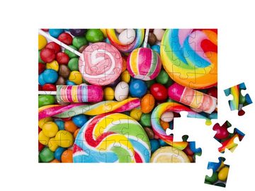 puzzleYOU Puzzle Köstliche bunte Lutscher und Schokodrops, 48 Puzzleteile, puzzleYOU-Kollektionen Süßigkeiten