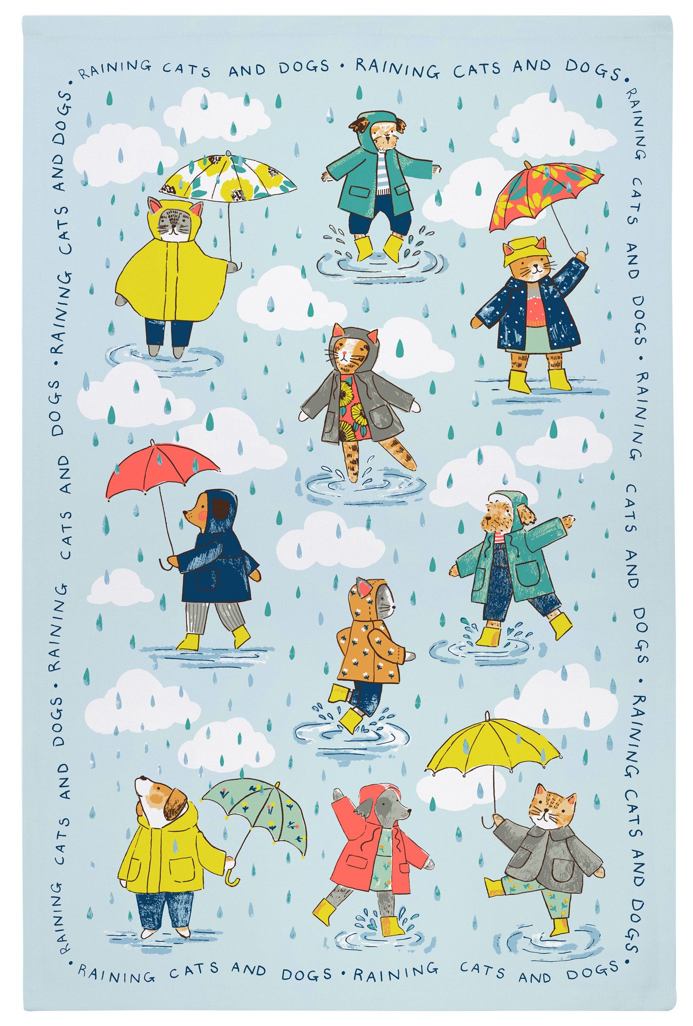 Ulster Weavers Geschirrtuch Raining Cats & Dogs, (Set, 1-tlg., 1-teilig), 100% Baumwolle 48x74cm Küchentuch