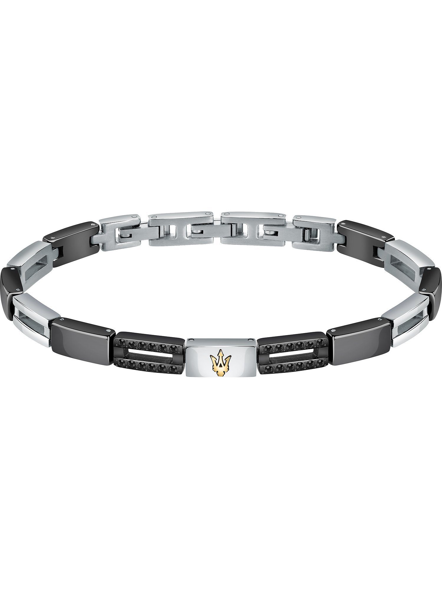 Nach und nach treffen neue Produkte ein! MASERATI Edelstahlarmband Maserati Herren-Armband Edelstahl schwarz