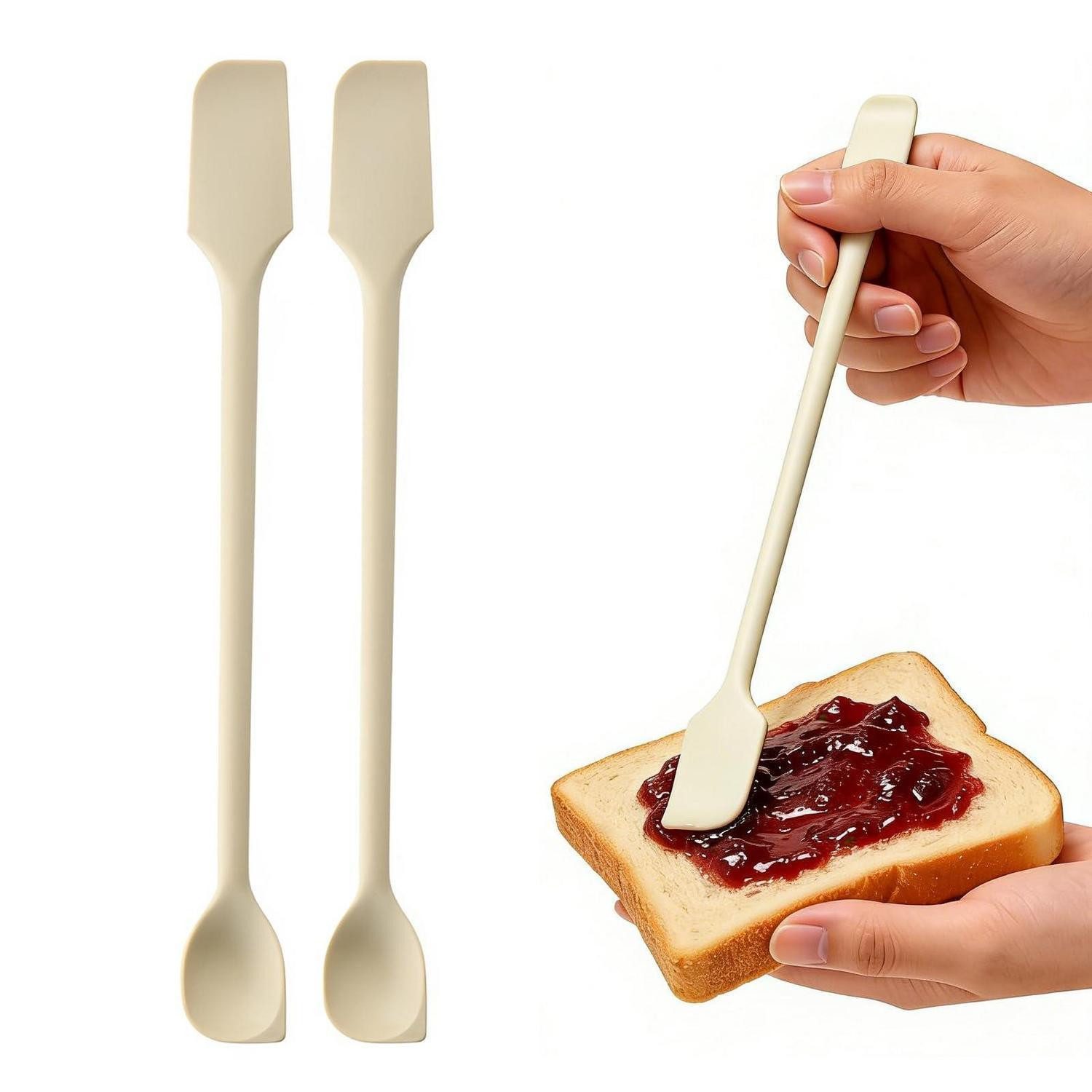 LuxusKollektion Multifunktionsspachtel Silikonspatel Set, Multifunktions Löffel Schaber (2-St)