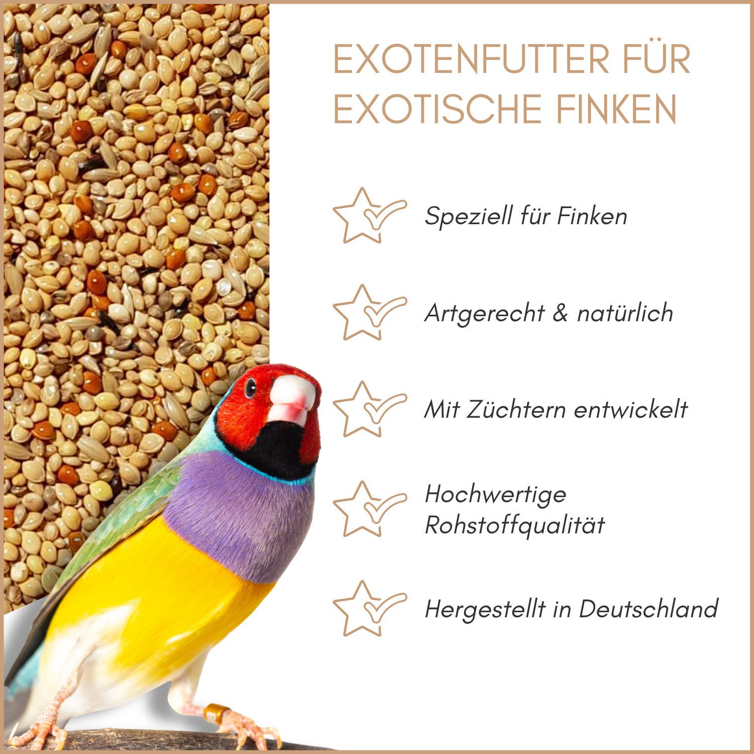 Supravit Exotenfutter - Hochwertiges Mischfutter für exotische Finken, Hauptfutter für: Ziervogel