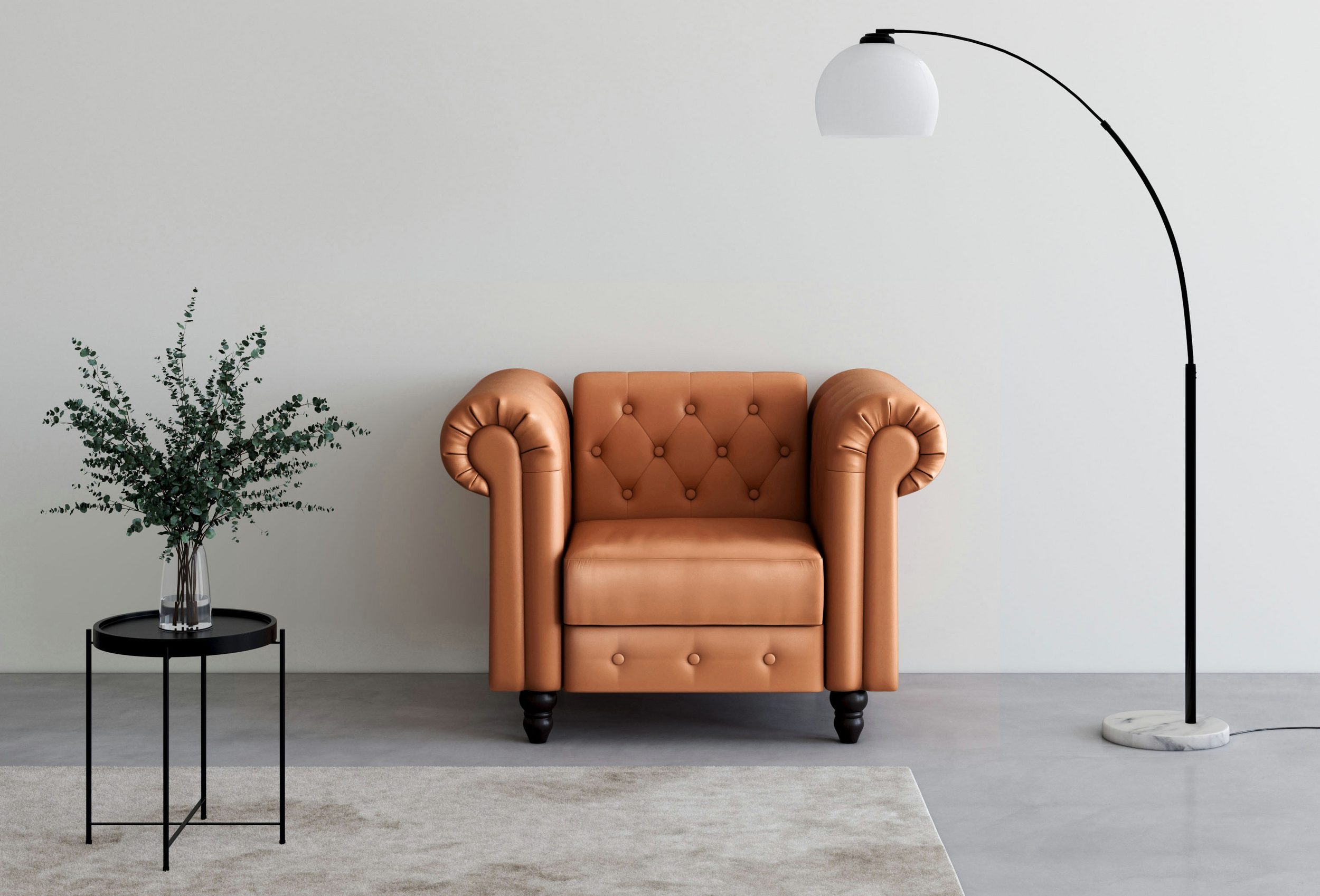 DOREL HOME Chesterfield-Sessel FELIX mit Rückenlehne 3-fach verstellbar, - Einrichtungsbeispiel
