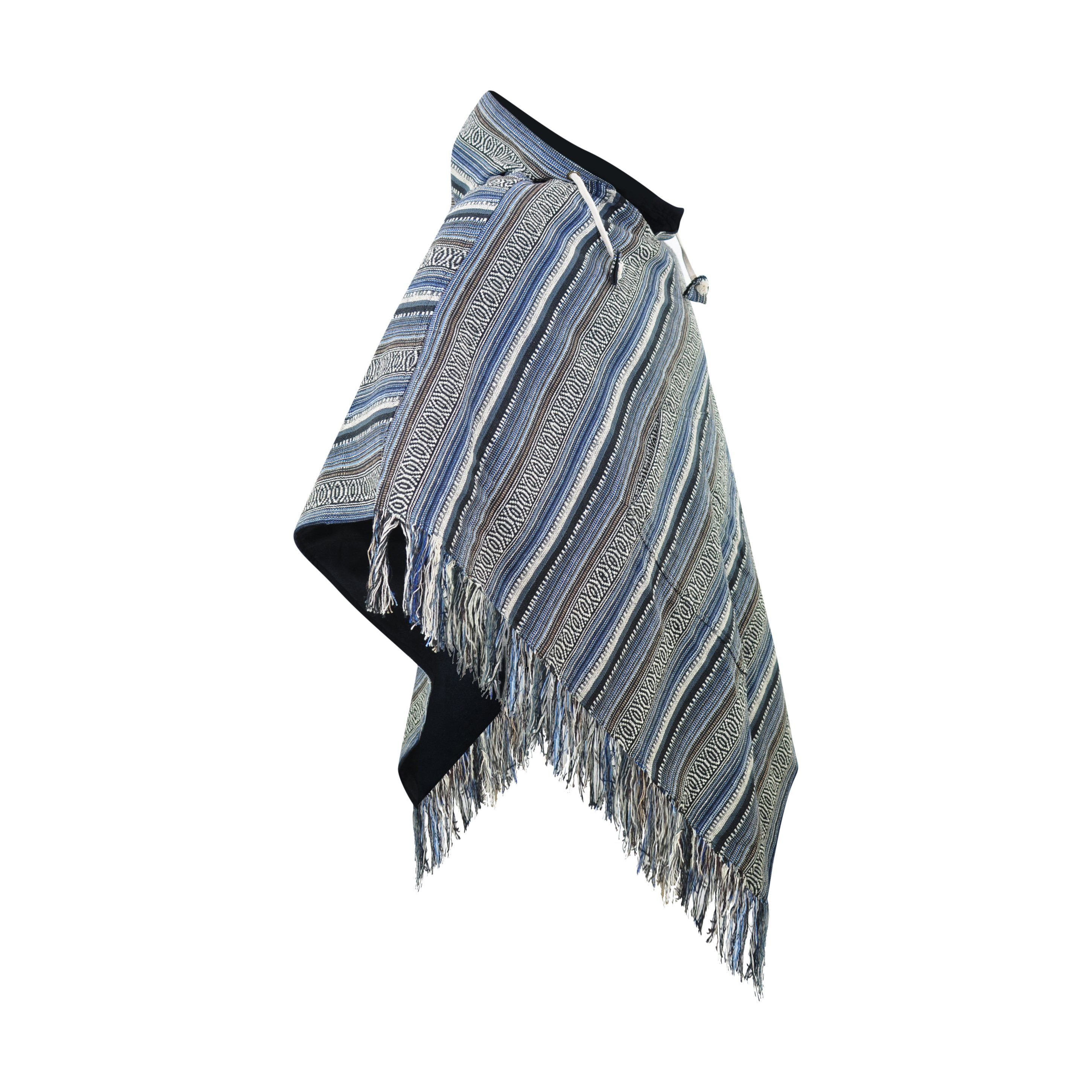 virblatt Poncho voor heren, 100% katoen, poncho voor heren, winterdeken, poncho, fleece, Tabarro, capuchon, Mexicaanse poncho, oversized, vader, zwart, eenvoudig, L-XL, Zwart 2, L-XL