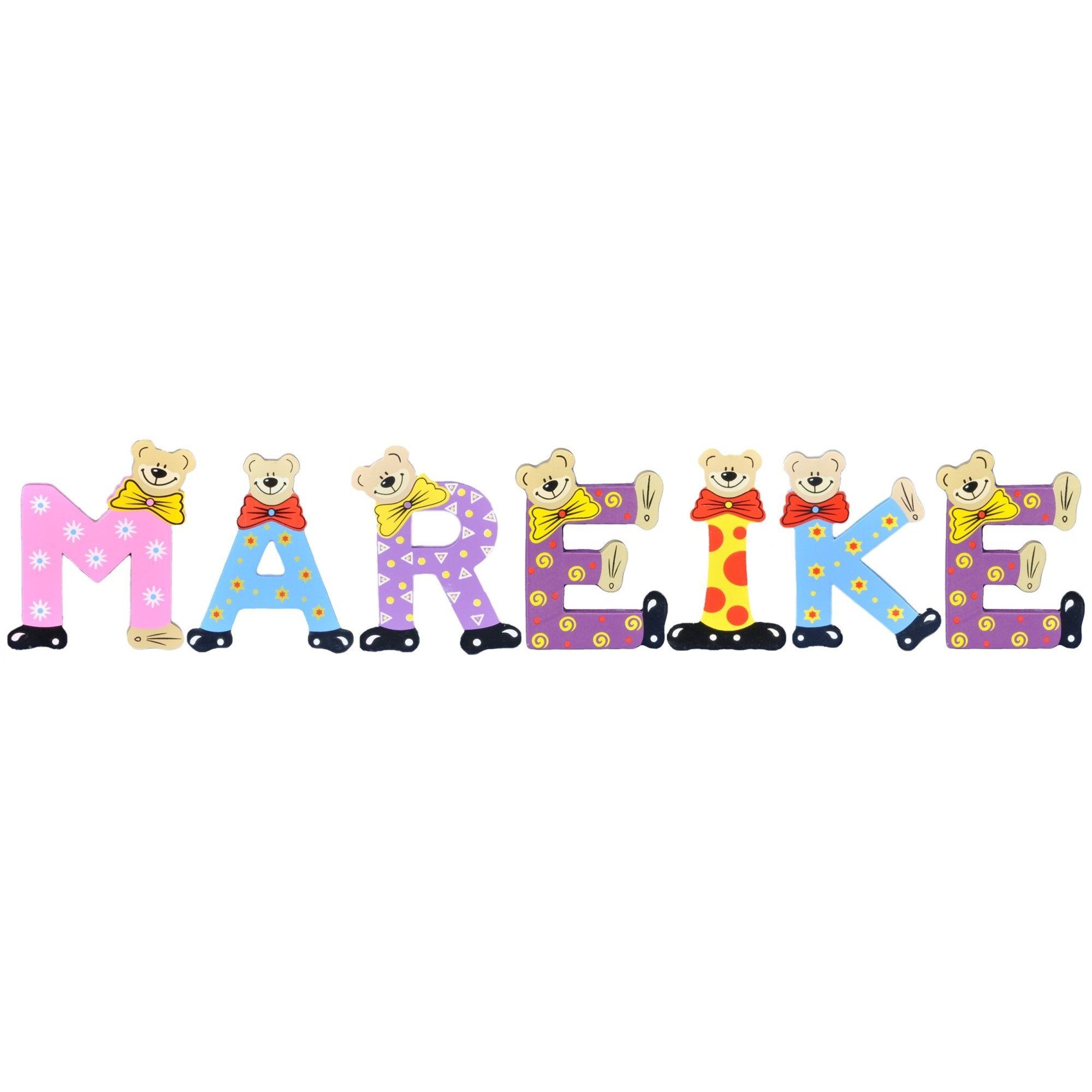 sortiert 7 - Playshoes Kinder Namen-Set, MAREIKE (Set, St), Holz-Buchstaben Deko-Buchstaben