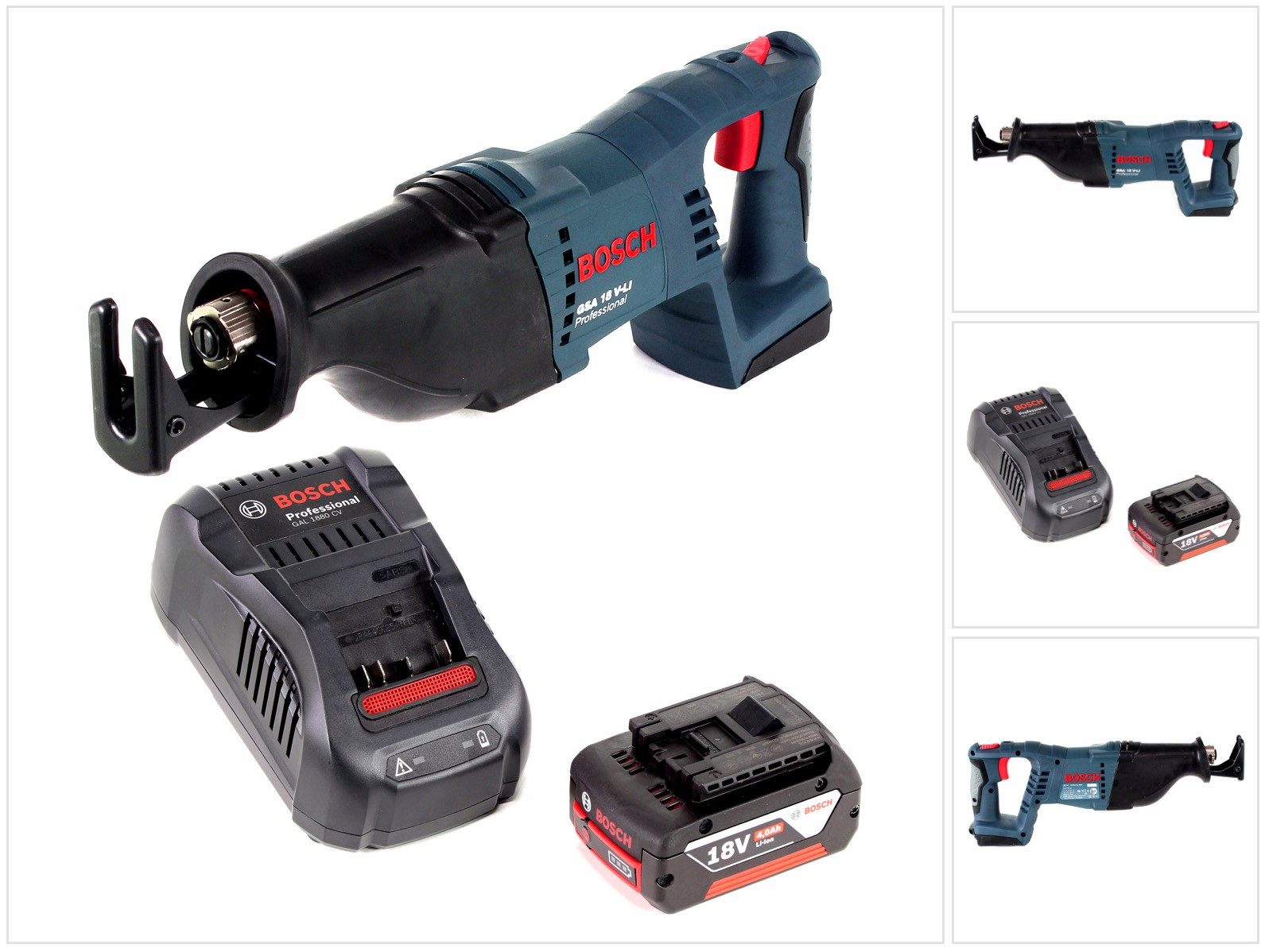 Bosch Professional Akku-Reciprosäge GSA 18 V-Li Akku Säbelsäge 18V + 1x Akku 4,0Ah + Ladegerät