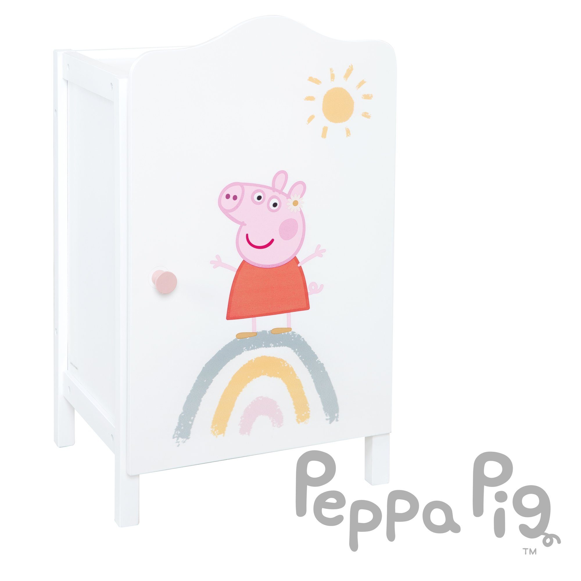 roba® Puppenkleiderschrank Peppa Pig, Puppenmöbel aus weiß lackiertem Holz günstig online kaufen