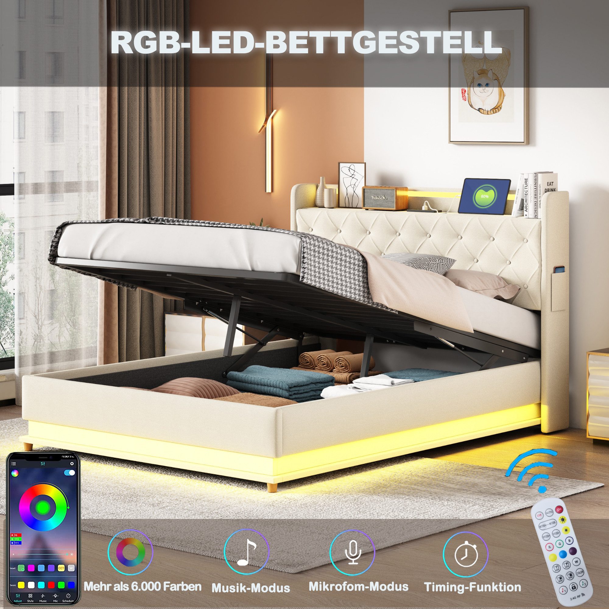 HAUSS SPOLE Polsterbett 140x200 cm mit günstig online kaufen