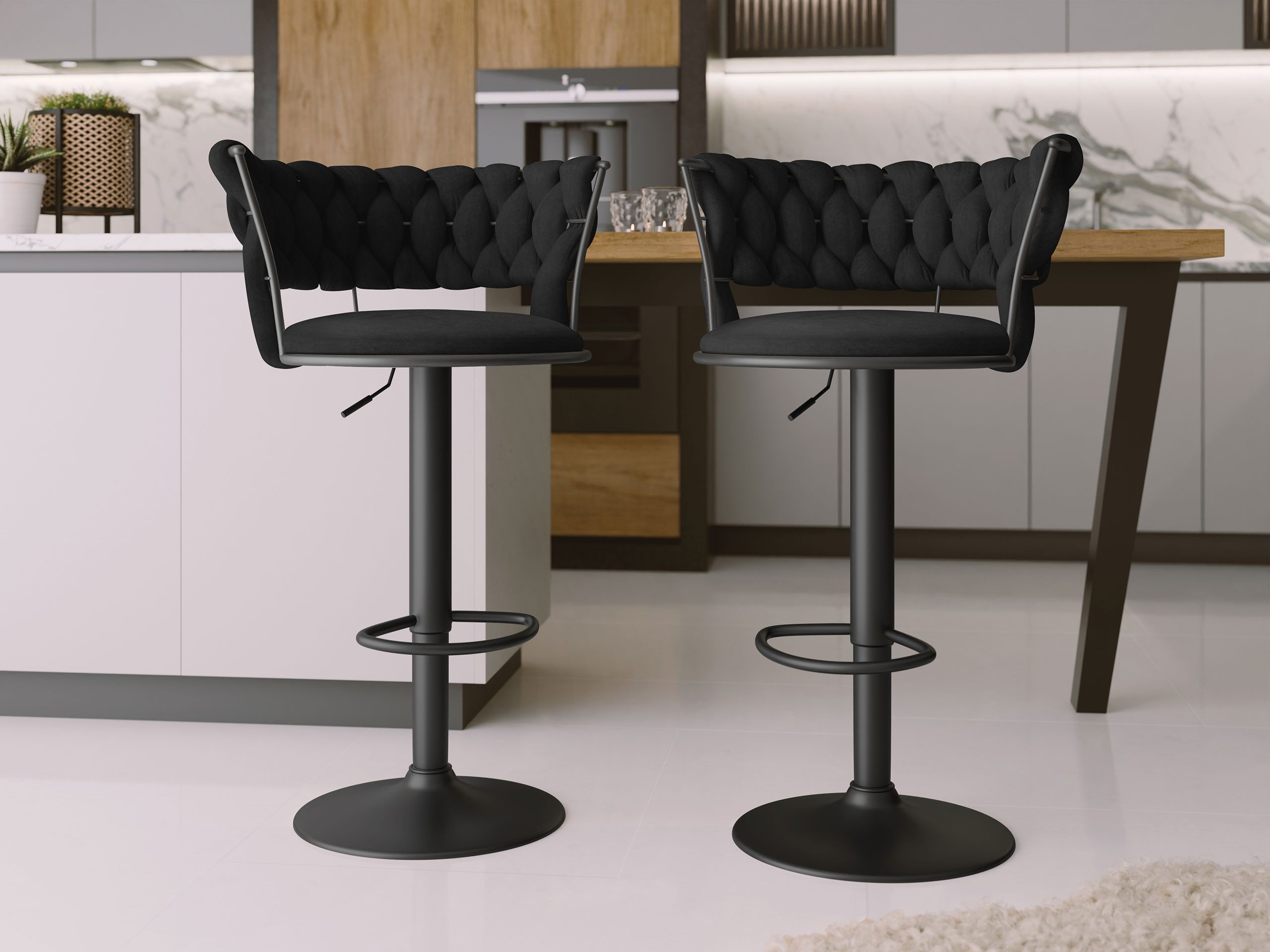 MIRJAN24 Barhocker Muz BS-1141/BK (2er-Set), Verchromte günstig online kaufen