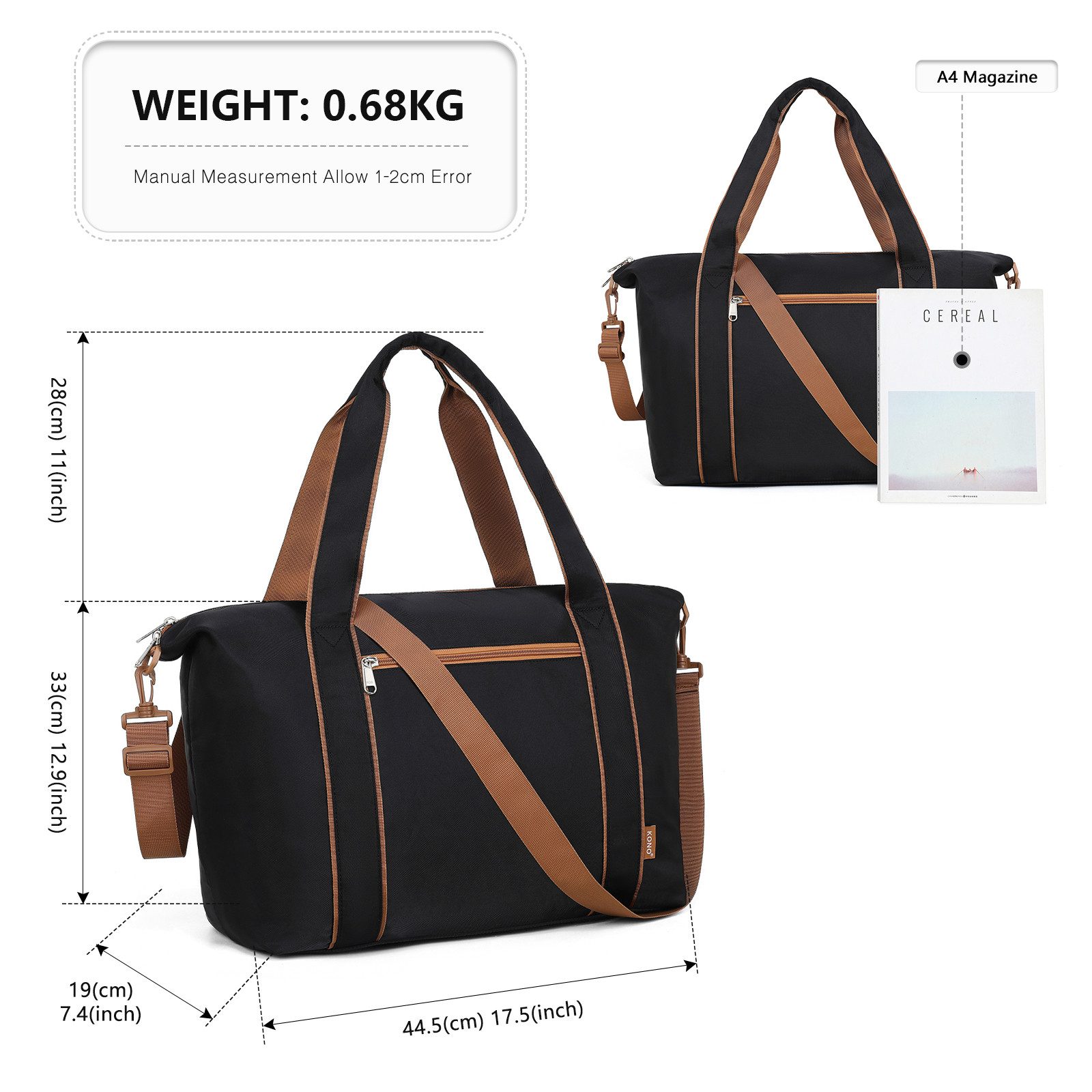 KONO Reisetasche mit Nasstasche, Untersitz-Kabinentasche, Wasserabweisend H günstig online kaufen