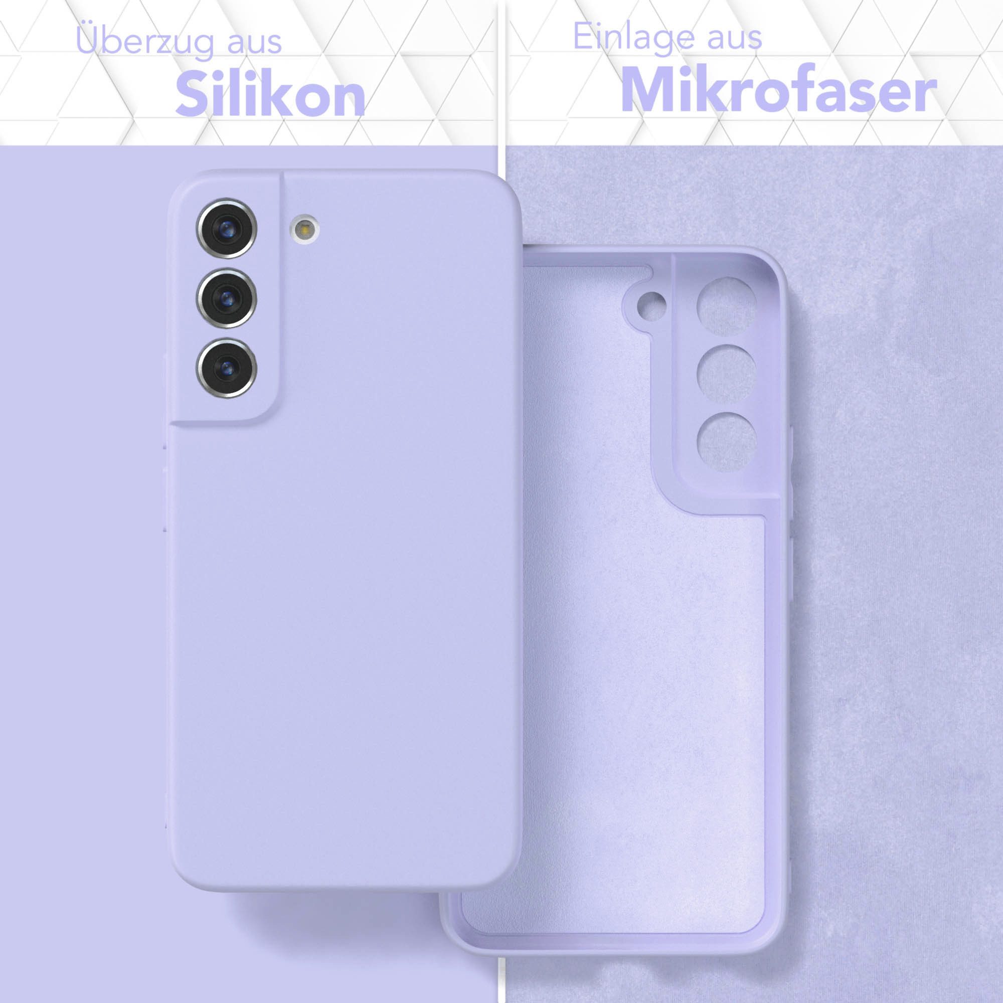 EAZY CASE Handyhülle für Samsung Galaxy S22 5G Hülle Silikon 6,1 Zoll, Silikonhülle stoßfest Smart Slimcover Case Dünn Blau Lila