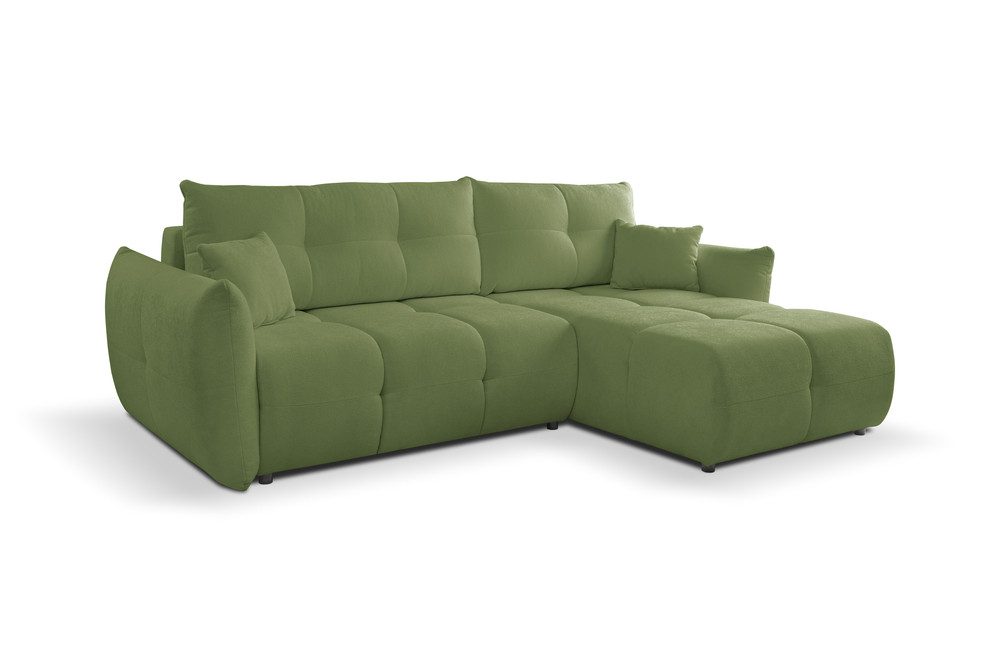 Goldstoff Ecksofa "SICURIO" Modernes Schlafsofa L Form mit Bettkasten und Sofa Bezug, 1 Teile, Couch mit Schlaffunktion und Bettkasten Sofa L Form modern