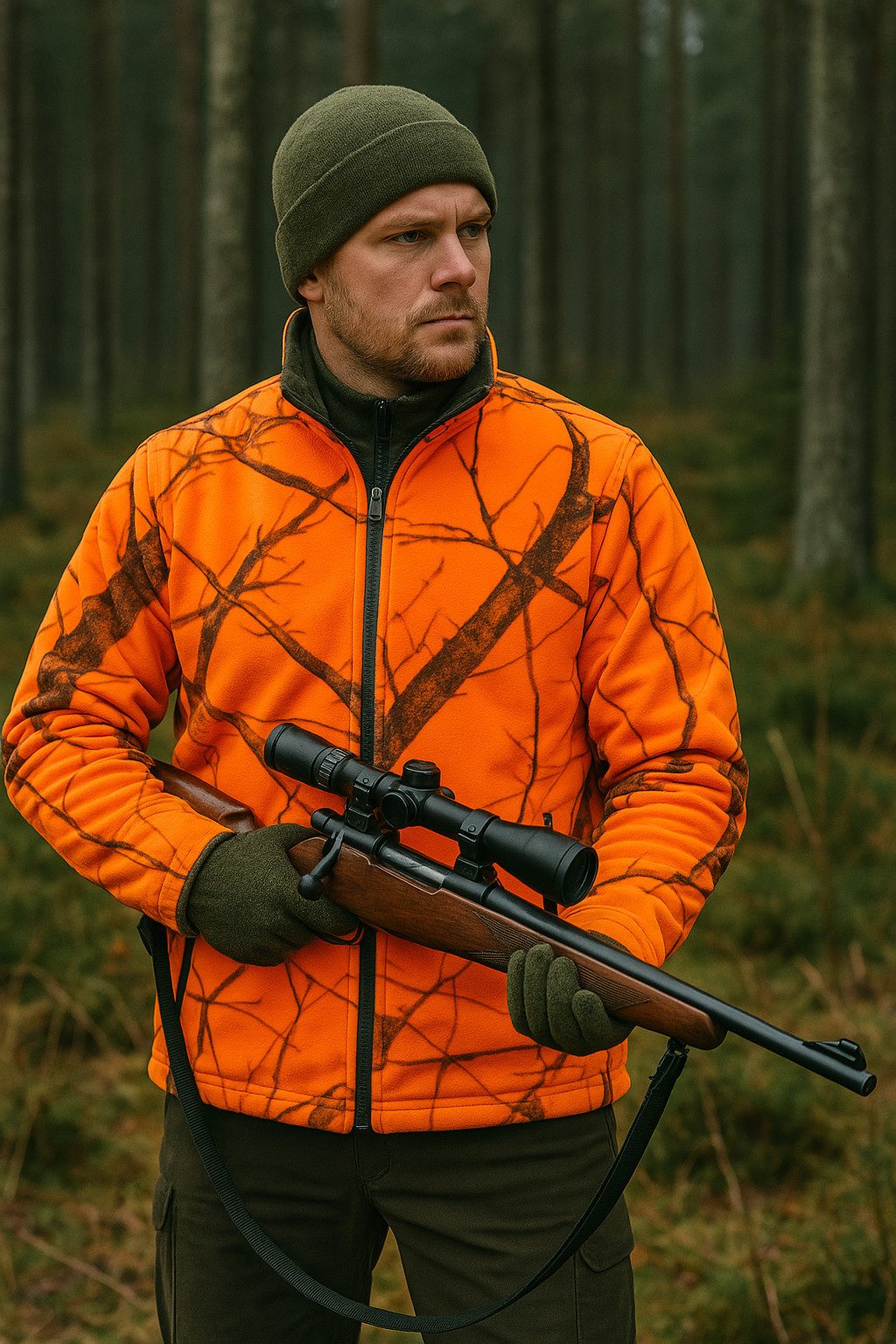 Elutex Outdoorjacke Wende-Fleecejacke Jagdjacke Winterjacke orange günstig online kaufen