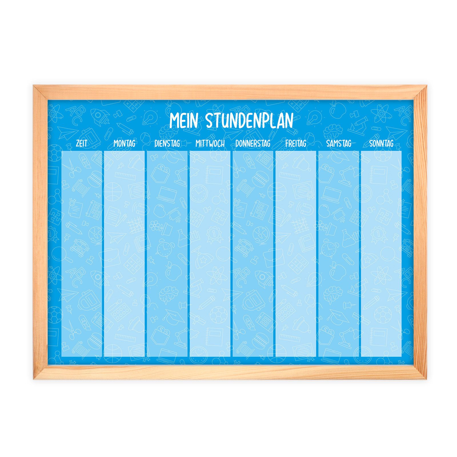 nikima Schreibtischkalender magnetischer Stundenplan blau mit 90 Magneten