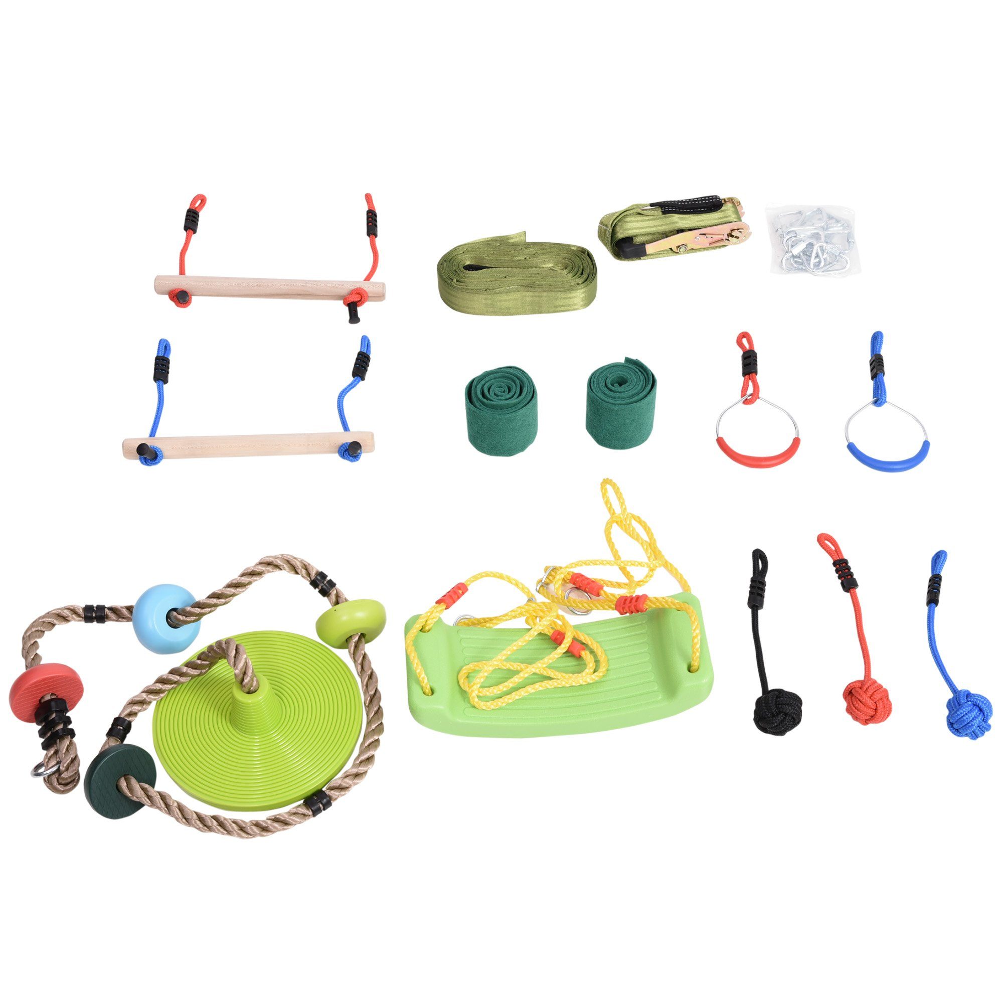 Outsunny Slackline Ninja Slackline Set hängende Hindernisse für 512
