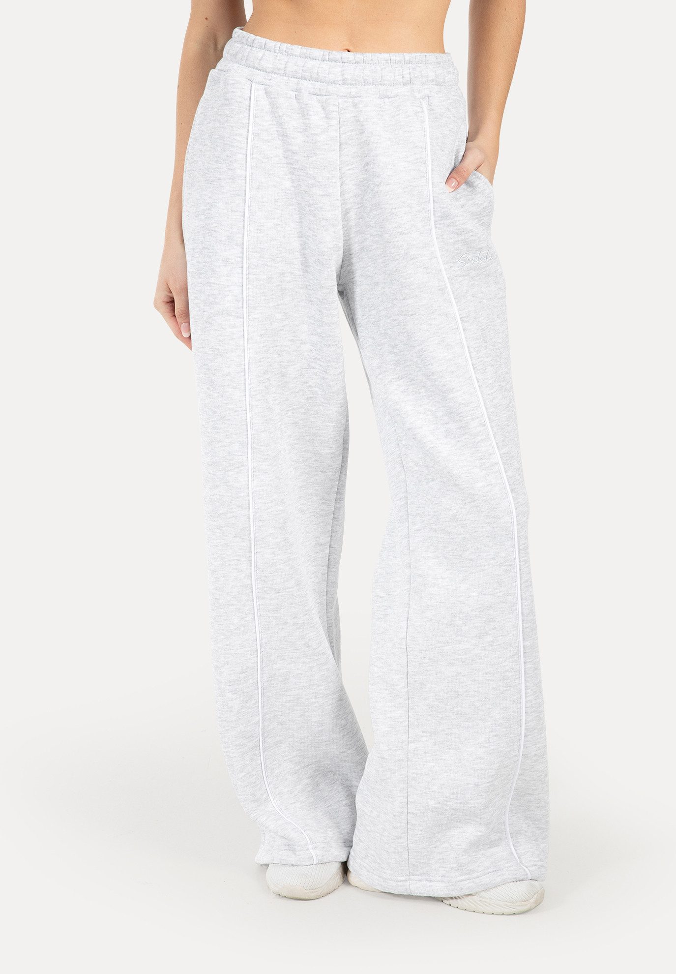 Smilodox Jogginghose Damen Siara, Bequeme Freizeithose mit Seitentaschen Trainingshose mit verstellbarem Beinabschluss