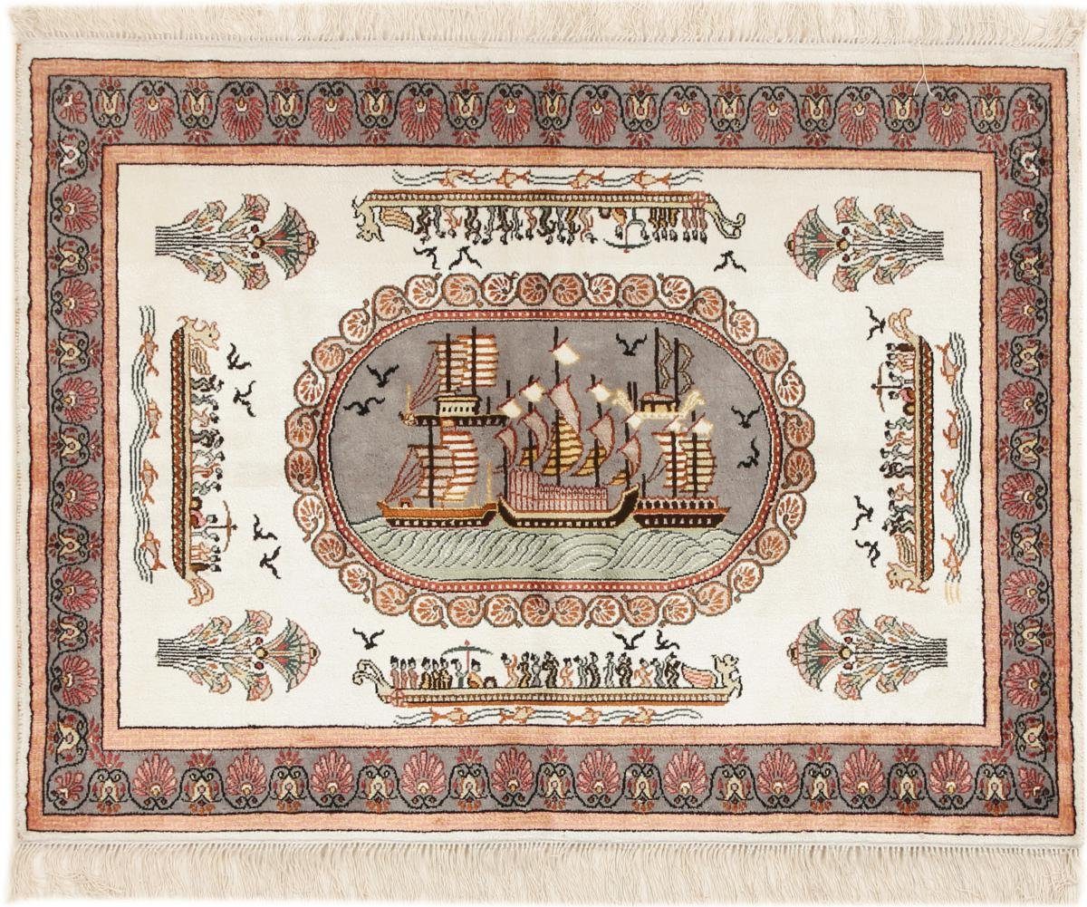 Orientteppich China Viskose 90x124 Handgeknüpfter Orientteppich, Nain Trading, rechteckig, Höhe: 15 mm
