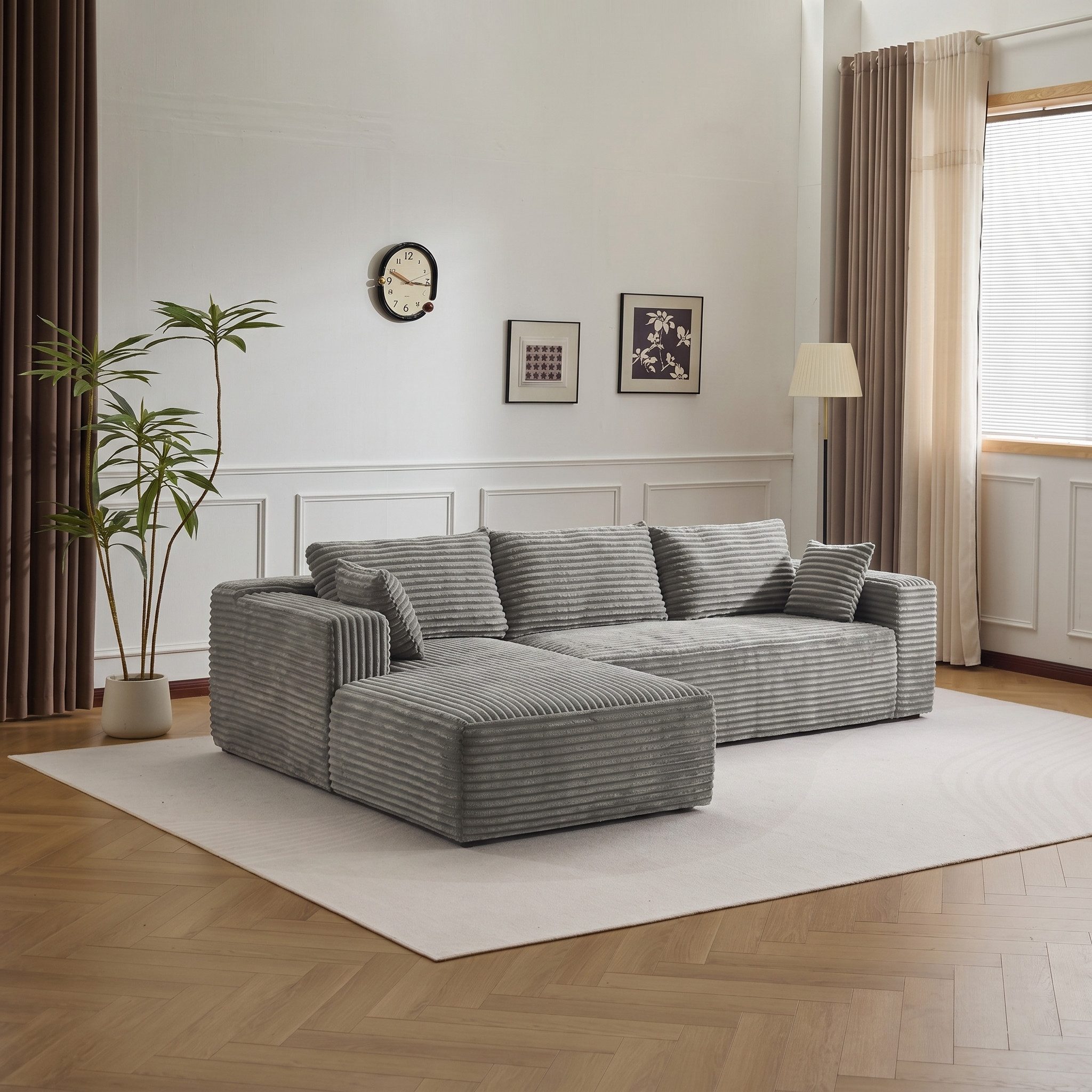 Leawin Ecksofa Modulares L-Form Sofa – Komfortable Sofas Wohnzimmer für kleine Räume, 3-Sitzer Ecksofa, bequem & platzsparend, ideal für Wohnzimmer