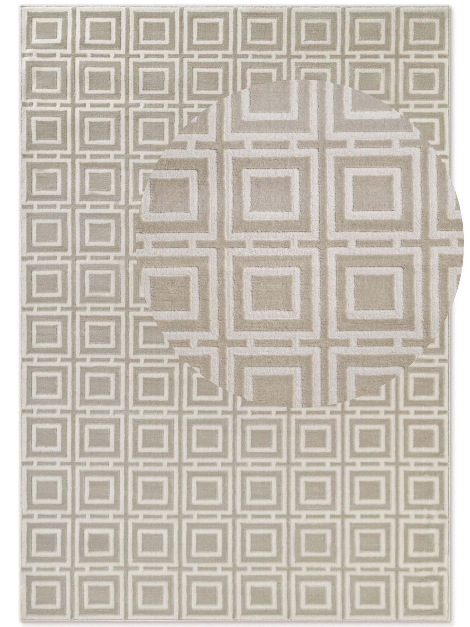 ELLE DECORATION Designteppich Howlite, rechteckig, Höhe: 9 mm, Wohnzimmer, Schlafzimmer, Läufer, Hoch-Tief Effekt, Flur, Glanz