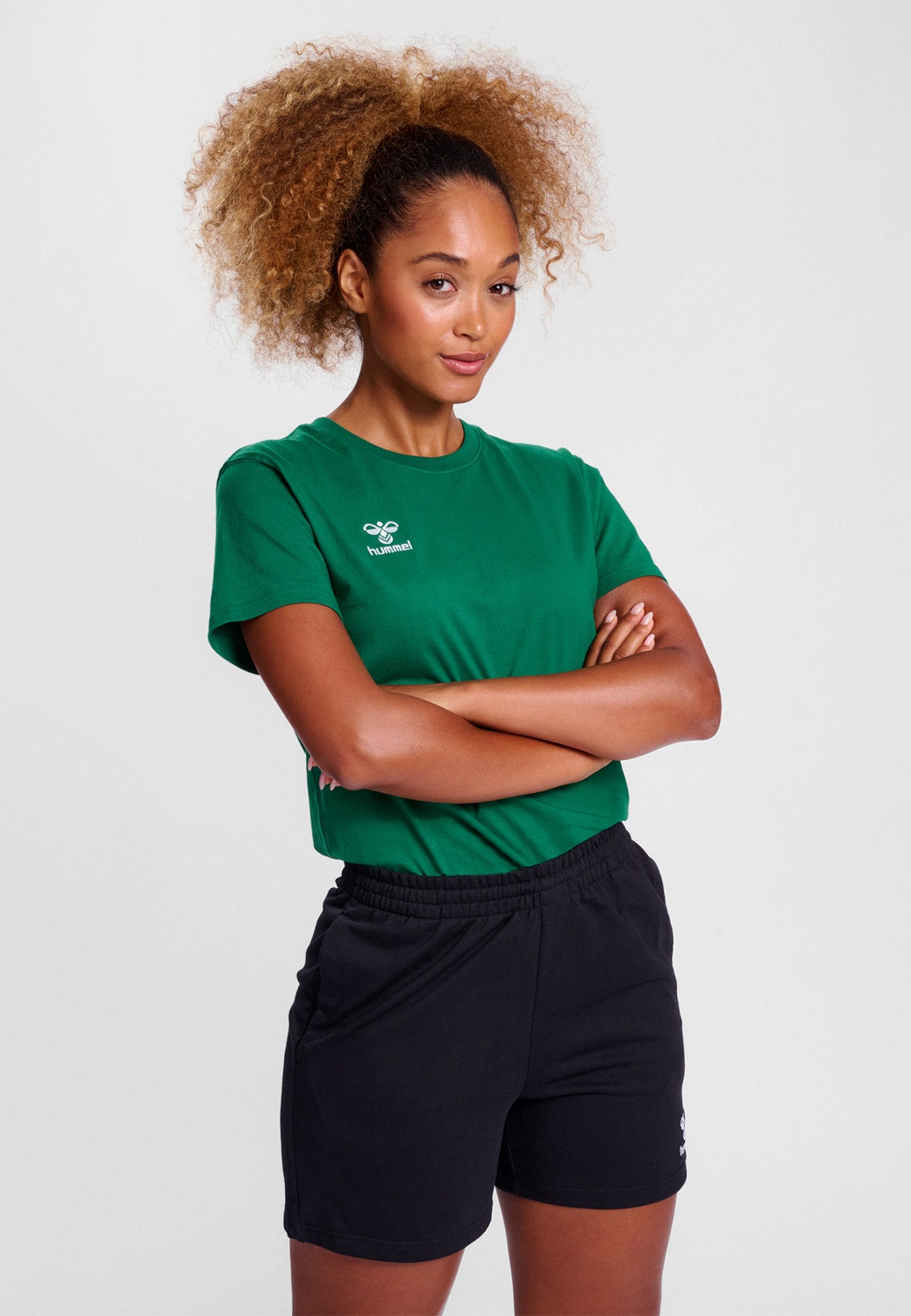 hummel T-Shirt Rundhalsausschnitt gesticktes Logo Regular fit hmlGO 2.0 T-S günstig online kaufen