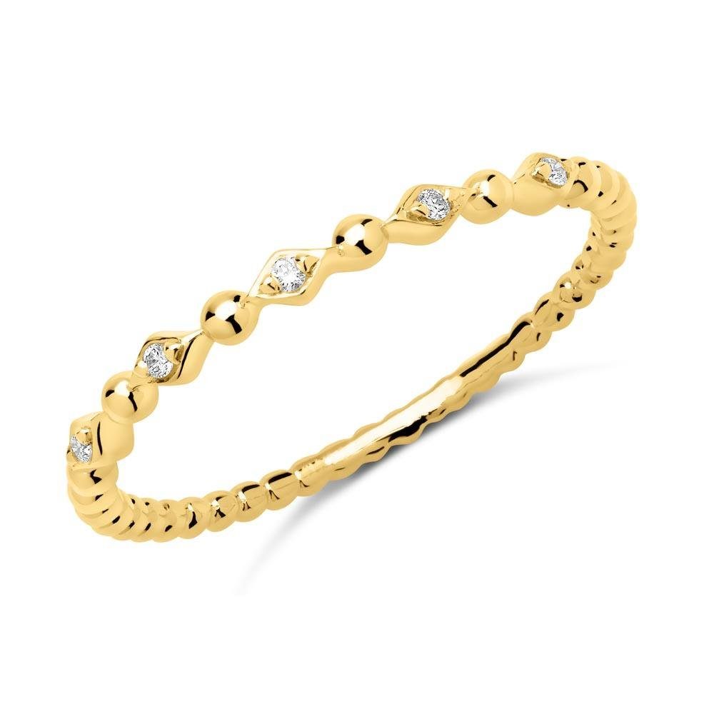 Brilladia Diamantring 750er Gold Ring mit 5 Brillanten