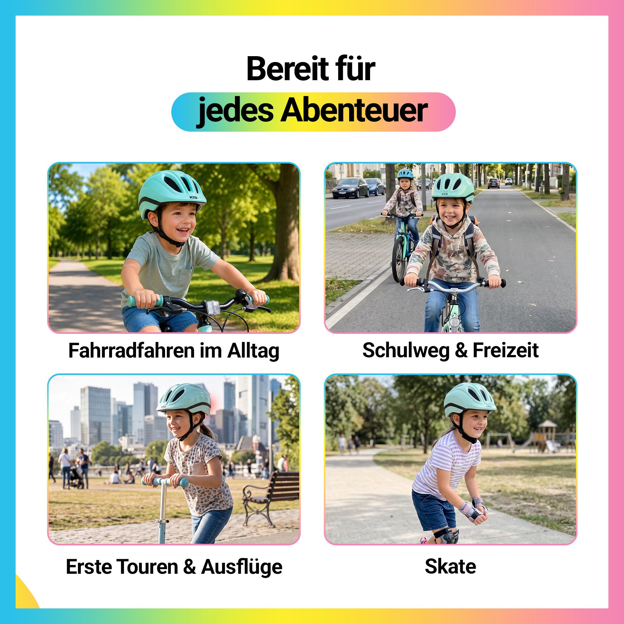 KED Fahrradhelm Meggy II Trend Kinderhelm, LED Rücklicht, MaxShell Technologie, Präzise Größenverstellung – Bild 5 von 5