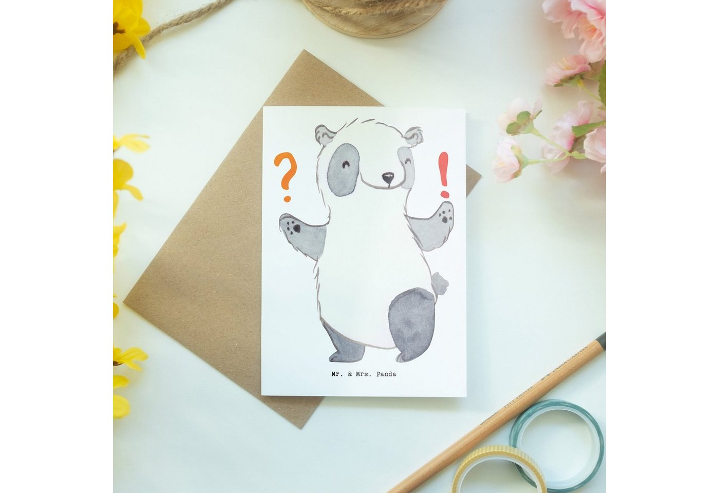 Thumbnail - Mr. & Mrs. Panda Grußkarte Berater Herz - Weiß - Geschenk, IT Beratung, Karte, schlau, Glückwuns, Edler Umschlag