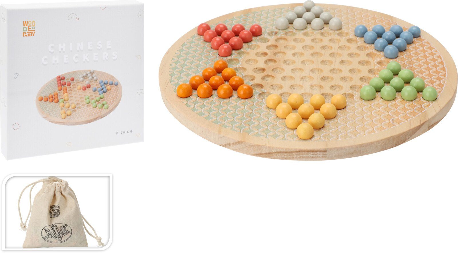Koopman Spiel Holzspiel Gesellschaftsspiel 20x20x12 cm Rund Familienspiel, Strategiespiel, Familienspiel, Konzentration, Geschicklichkeitsspiel, Holz