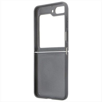 Guess Smartphone-Hülle Guess Samsung Galaxy Z Flip5 Case Leather 4G Diamond Triangle Schwarz