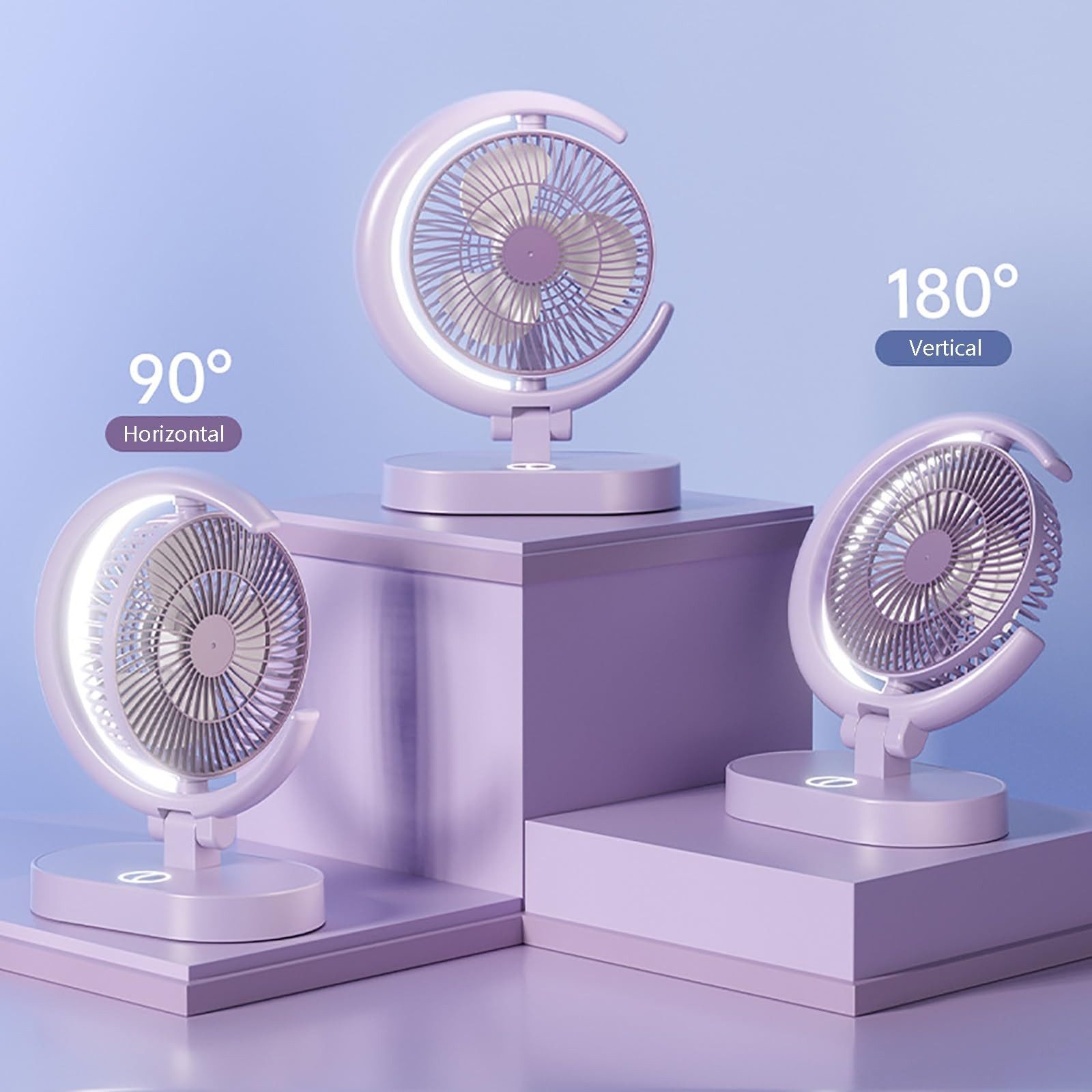 ZEUOPQ Handventilator Tischventilator Mit Nachtlicht 4 günstig online kaufen