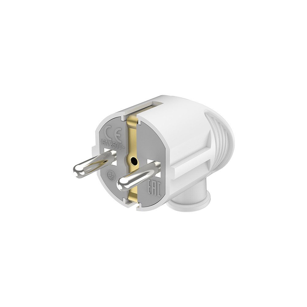 Braytron Kabelstecker flach, 230V, 16A, Schutzkontaktstecker, platzspa, LED fest integriert