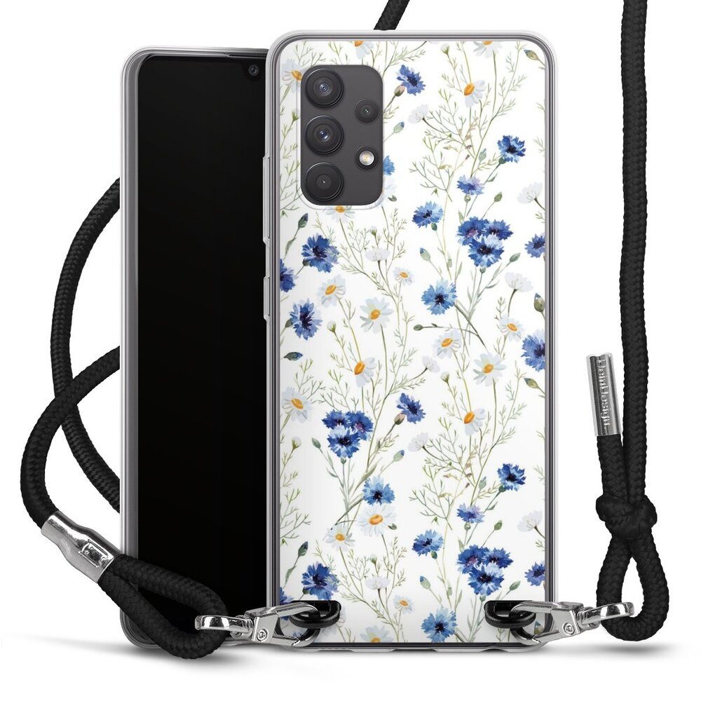 DeinDesign Handyhülle Muster Blume Blumen Flower Pattern 6, Samsung Galaxy A32 4G Handykette Hülle mit Band Case zum Umhängen