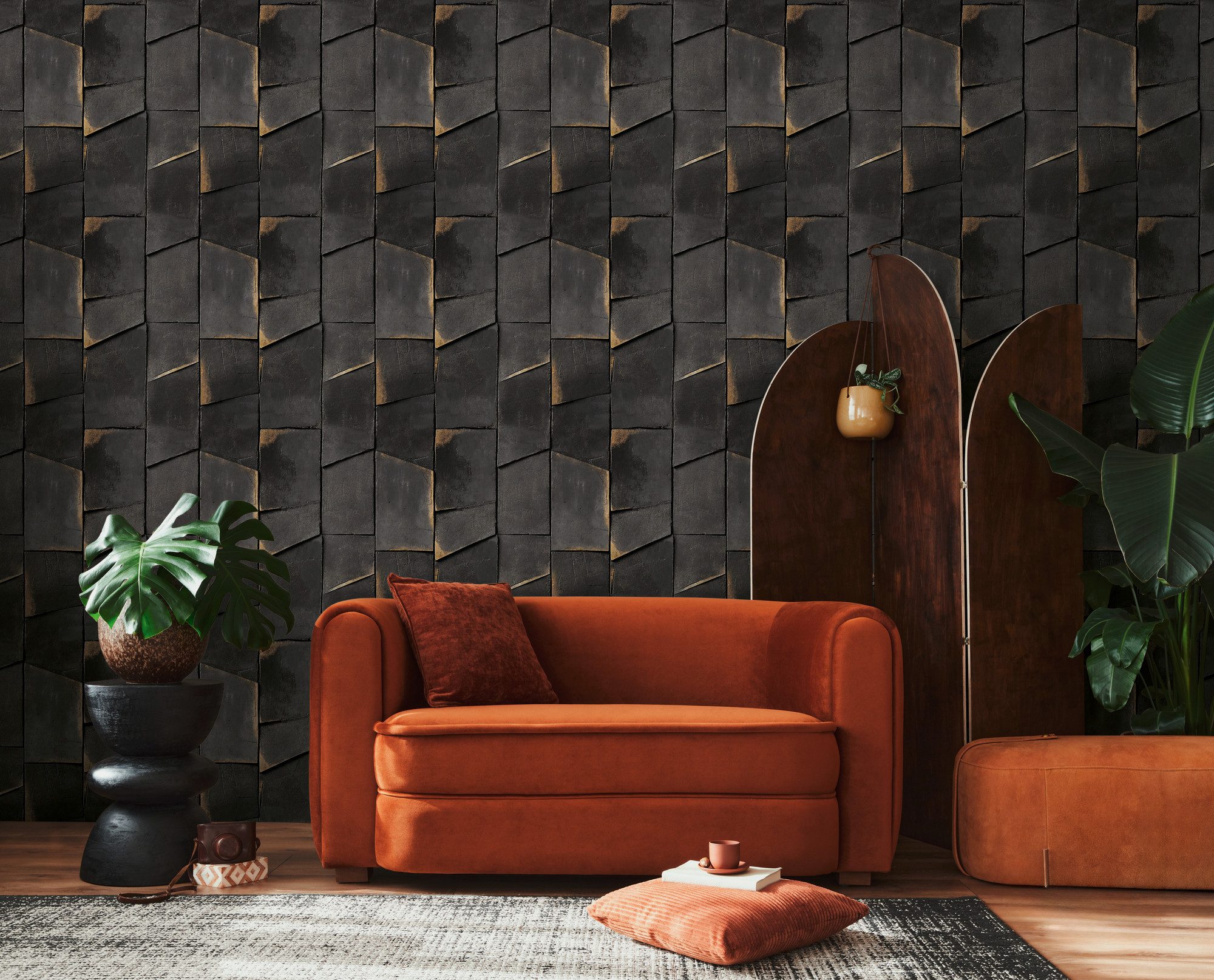 living walls Fototapete The Wall 4 Graphics – Plastische Schieferwand Vlies-Fototapete, leicht strukturiert, Steinoptik, matt, naturalistisch, (1 St), Plastische Schieferwand mit markanter 3D-Wirkung