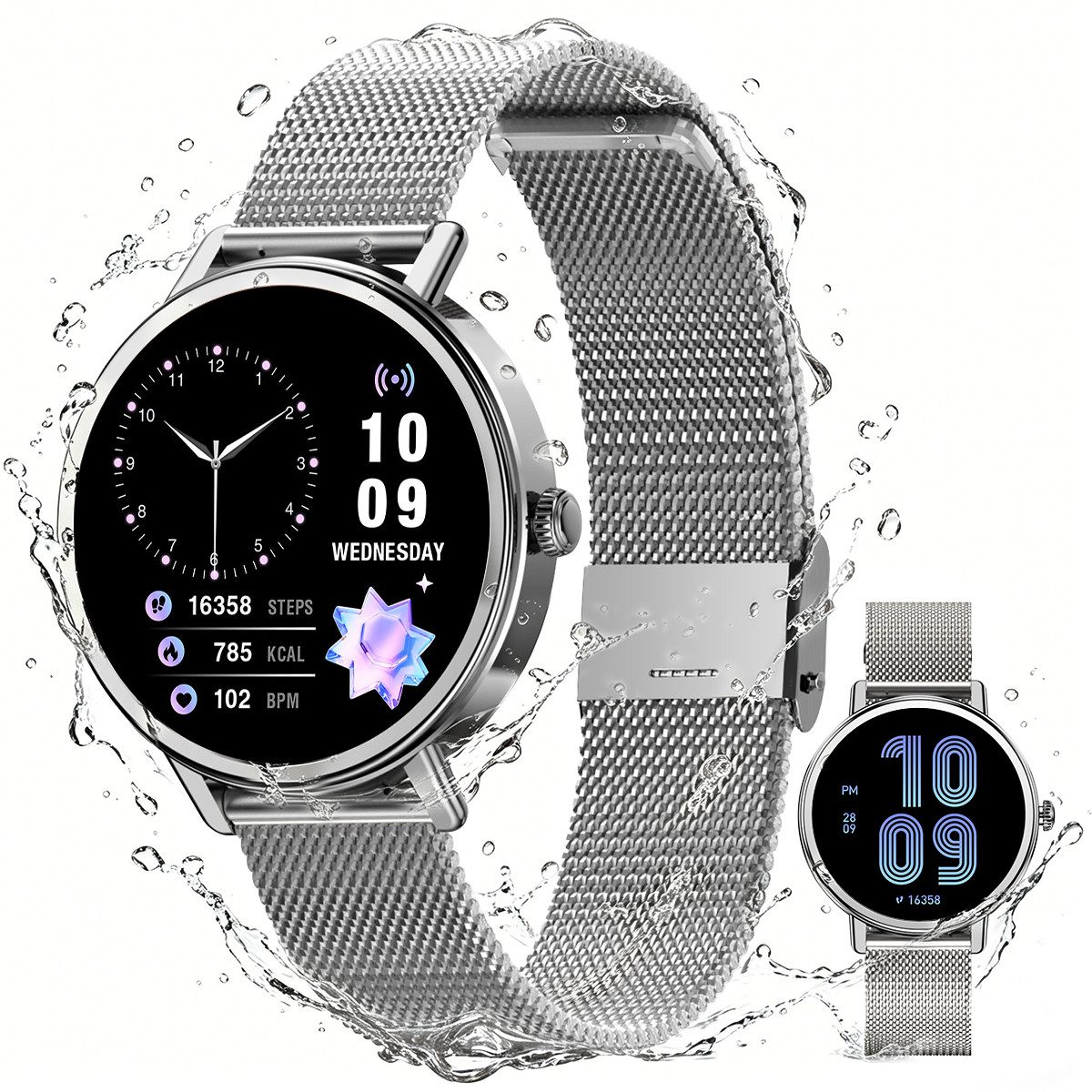blackview X30-1,26" Display, Bluetooth-Anrufe, 100+ Sportmodi Smartwatch, 1,26" Display, 360x360, KI-Sprachassistent, 100+ Sportmodi