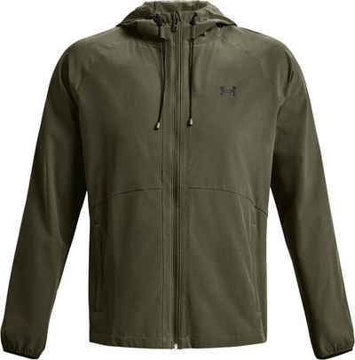 Under Armour® Kapuzensweatjacke UA STRETCH WOVEN WINDBREAKER MARINE OD GREEN