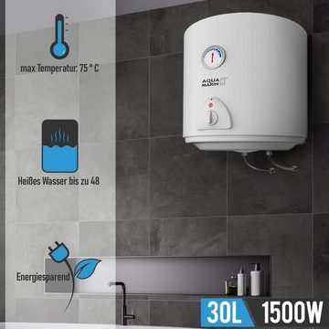 Aquamarin Wandspeicher Elektro Warmwasserspeicher - 30,50,80,100 Liter, 1500W Heizleistung