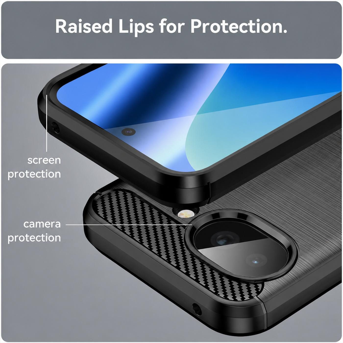 CoolGadget Handyhülle Carbon Handy Hülle für Google Pixel 10a 6,3 Zoll, robuste Telefonhülle Case Schutzhülle für Pixel 10a Hülle – Bild 2 von 5