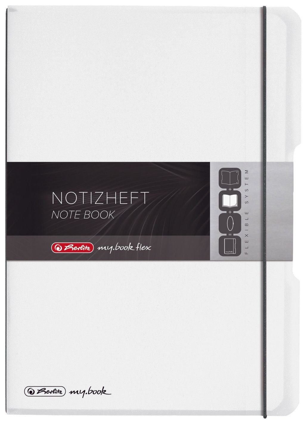 Herlitz Notizbuch Notizheft flex PP - A4, liniert/kariert, 2x 40 Blatt, transluzent