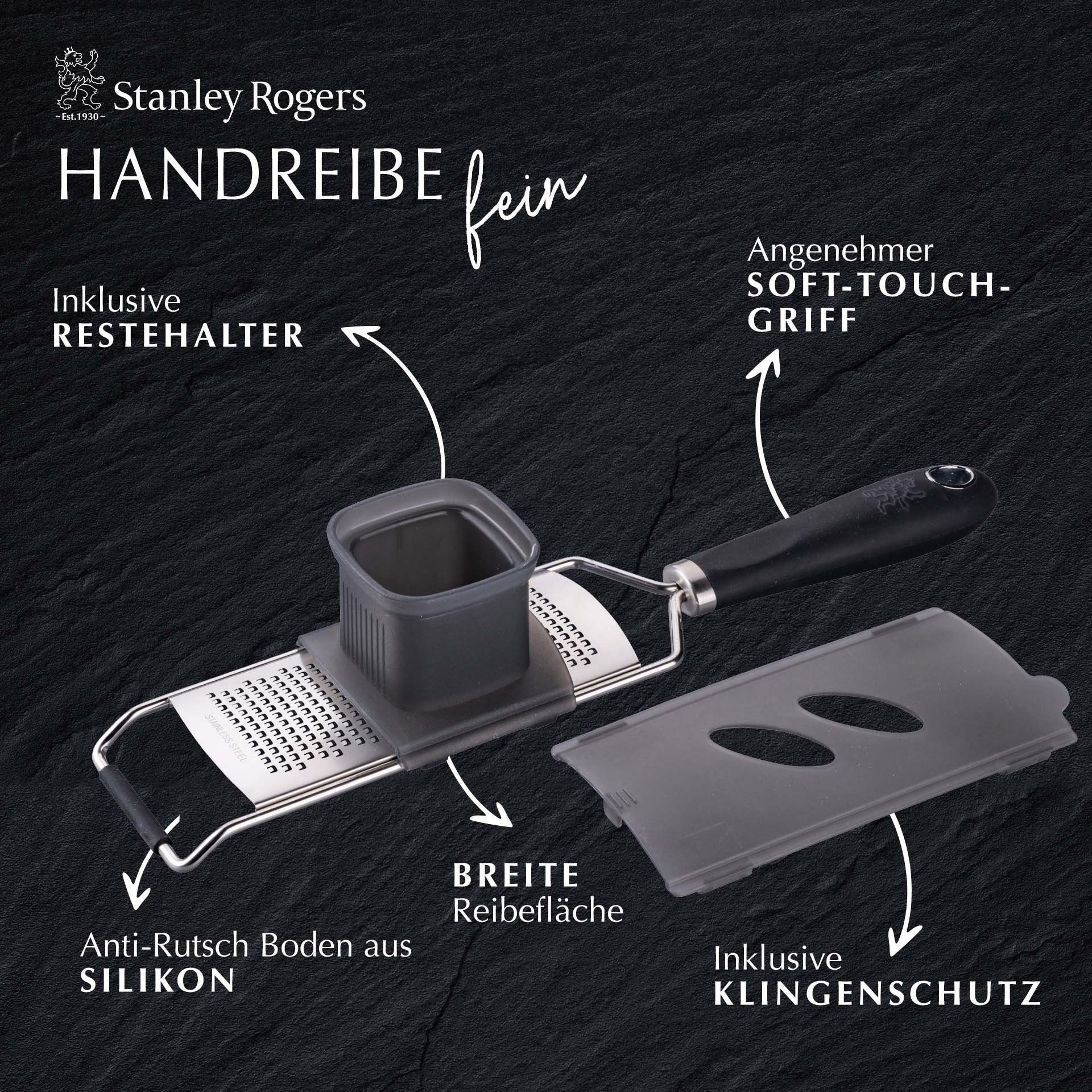 Stanley Rogers Küchenreibe Handreibe fein - Breite Reibefläche, Extra scharfe Edelstahlklingen