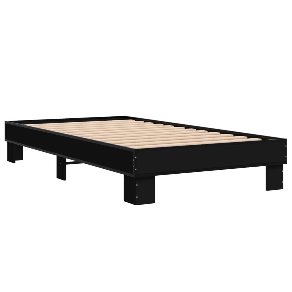 vidaXL Bett Bettgestell Schwarz 75x190 cm Holzwerkstoff und Metall günstig online kaufen