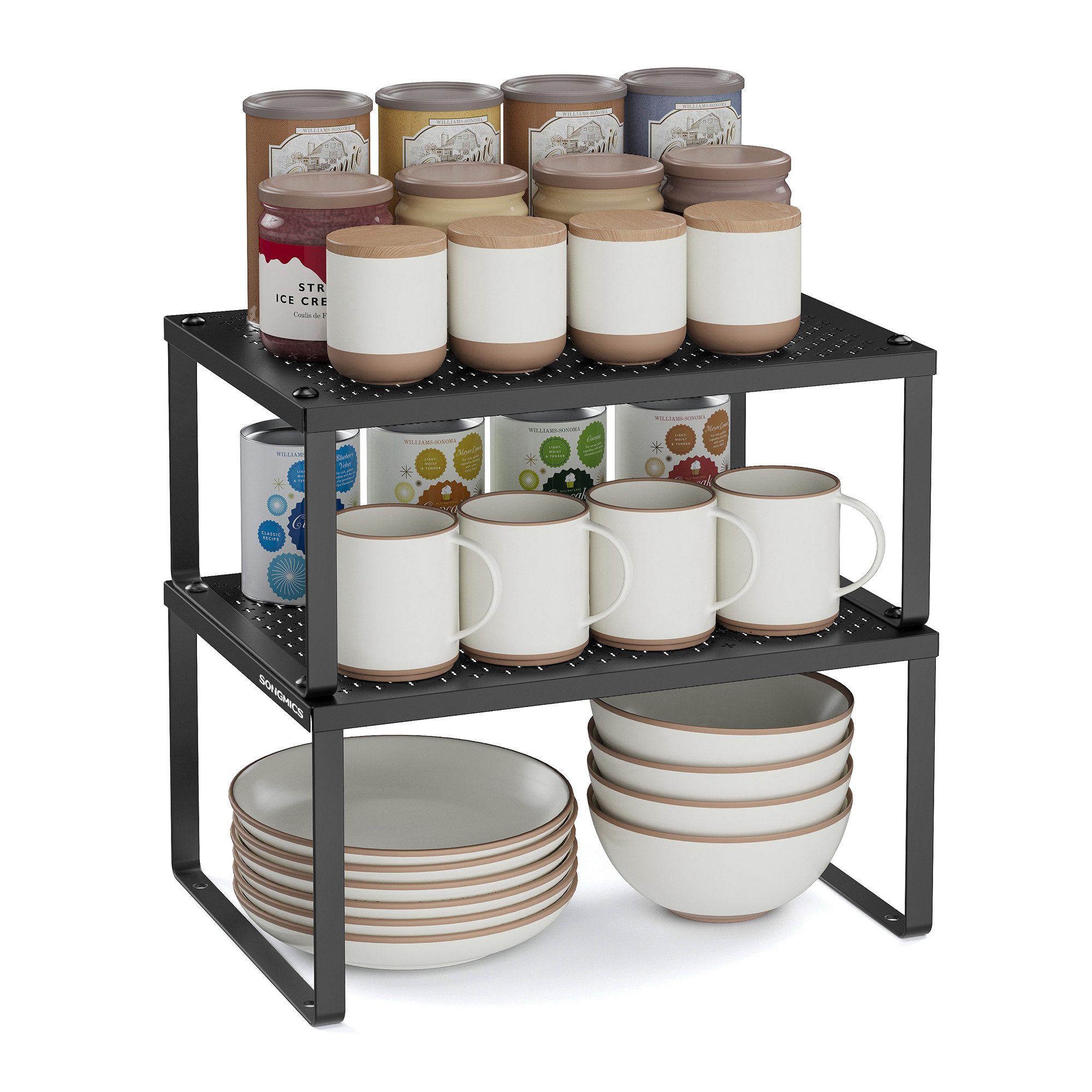 SONGMICS Gewürzregal, 2-tlg., Gewürzregal, 2er Set, Küchenregal, Küchen-Org günstig online kaufen