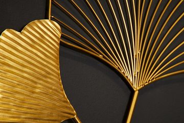 riess-ambiente Wanddekoobjekt GINKGO 40cm gold (Set, 3 St), Metall · Wohnzimmer · Asiatisch · Schlafzimmer