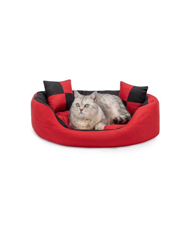 lionto Tierbett für Katzen, 4-in-1 Katzenbettchen wendbar, wasserabweisendes Textil, modern, wendbar, kratzfest & pflegeleicht