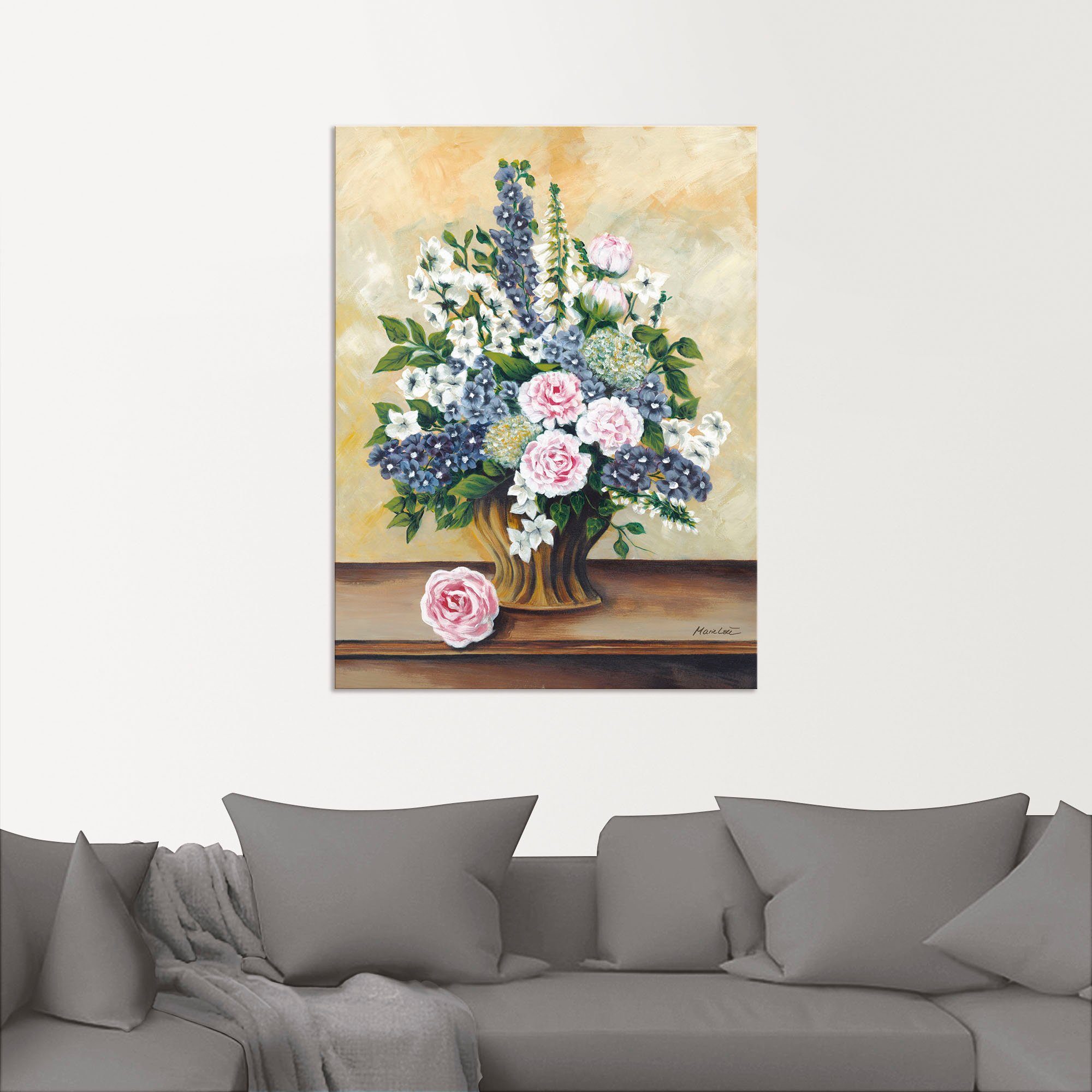 in Größen versch. Leinwandbild, oder Poster Alubild, als Blumenbouqet, Artland Wandbild Wandaufkleber (1 Blumen St),