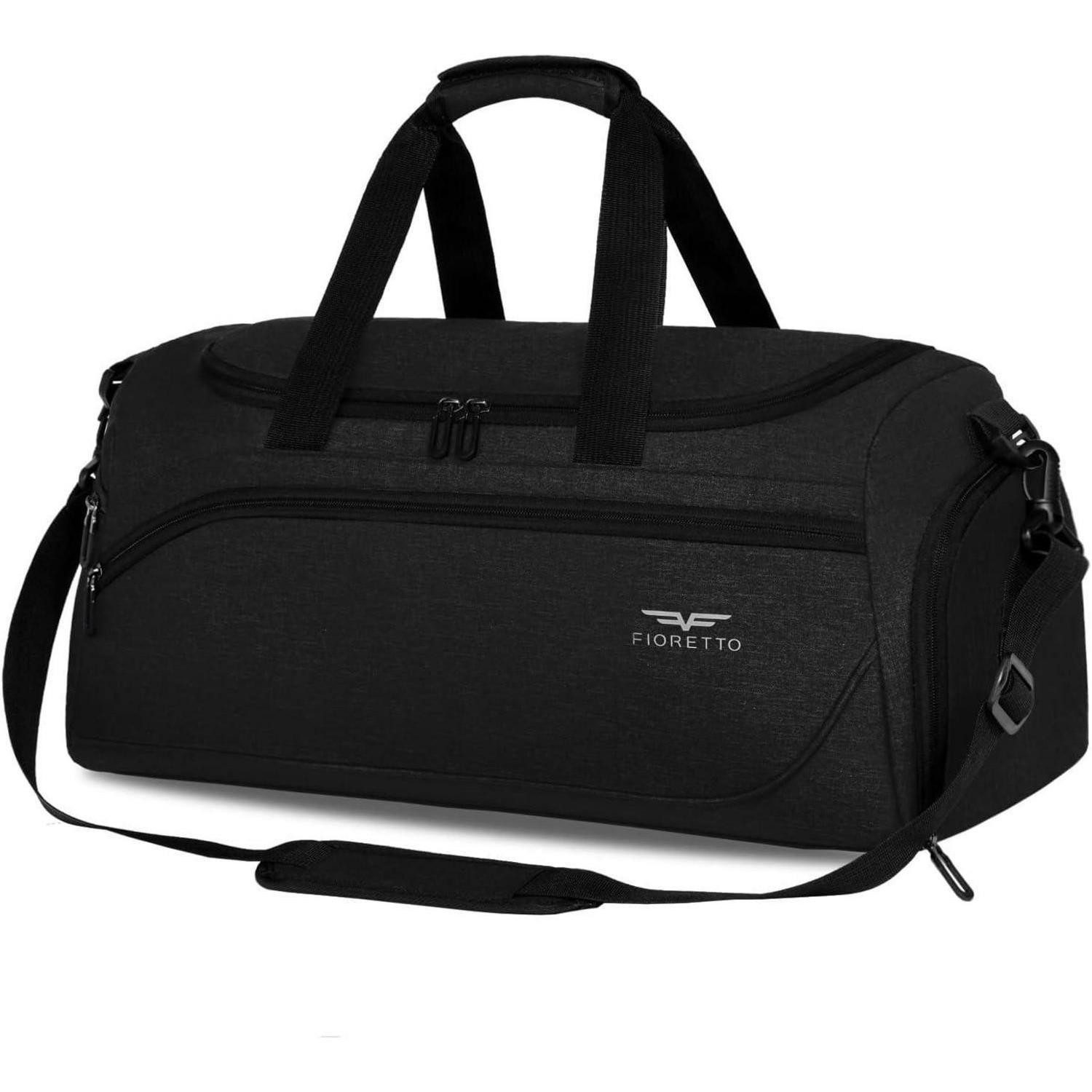 LuxusKollektion Sporttasche Sporttasche Reisetasche 50L Schuhfach Nassfach Wasserdicht 50l schwarz