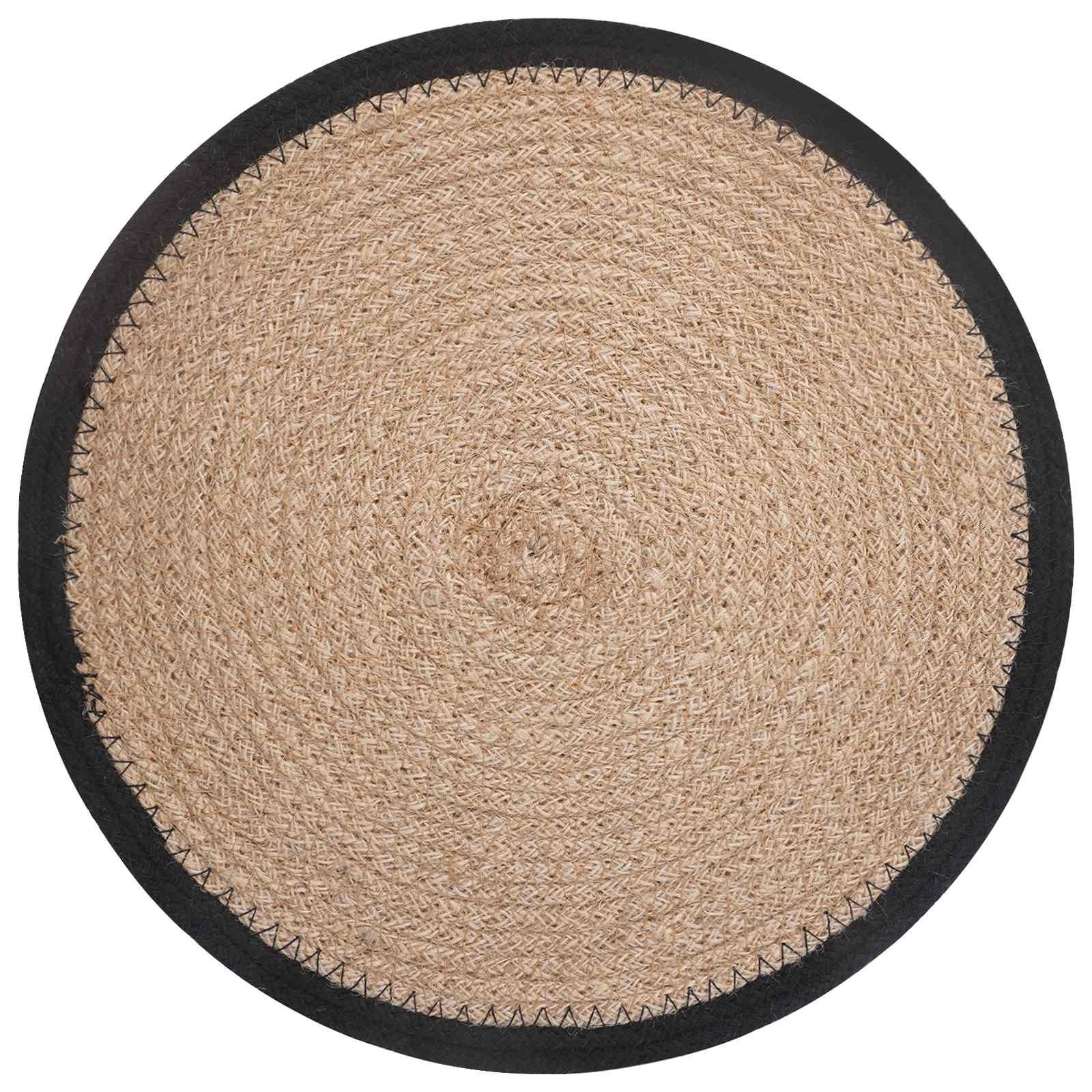 vidaXL Platzset Jute Platzsets 6 Stk. Natürlich und Schwarz 100% Tossa Jute, (6-St)