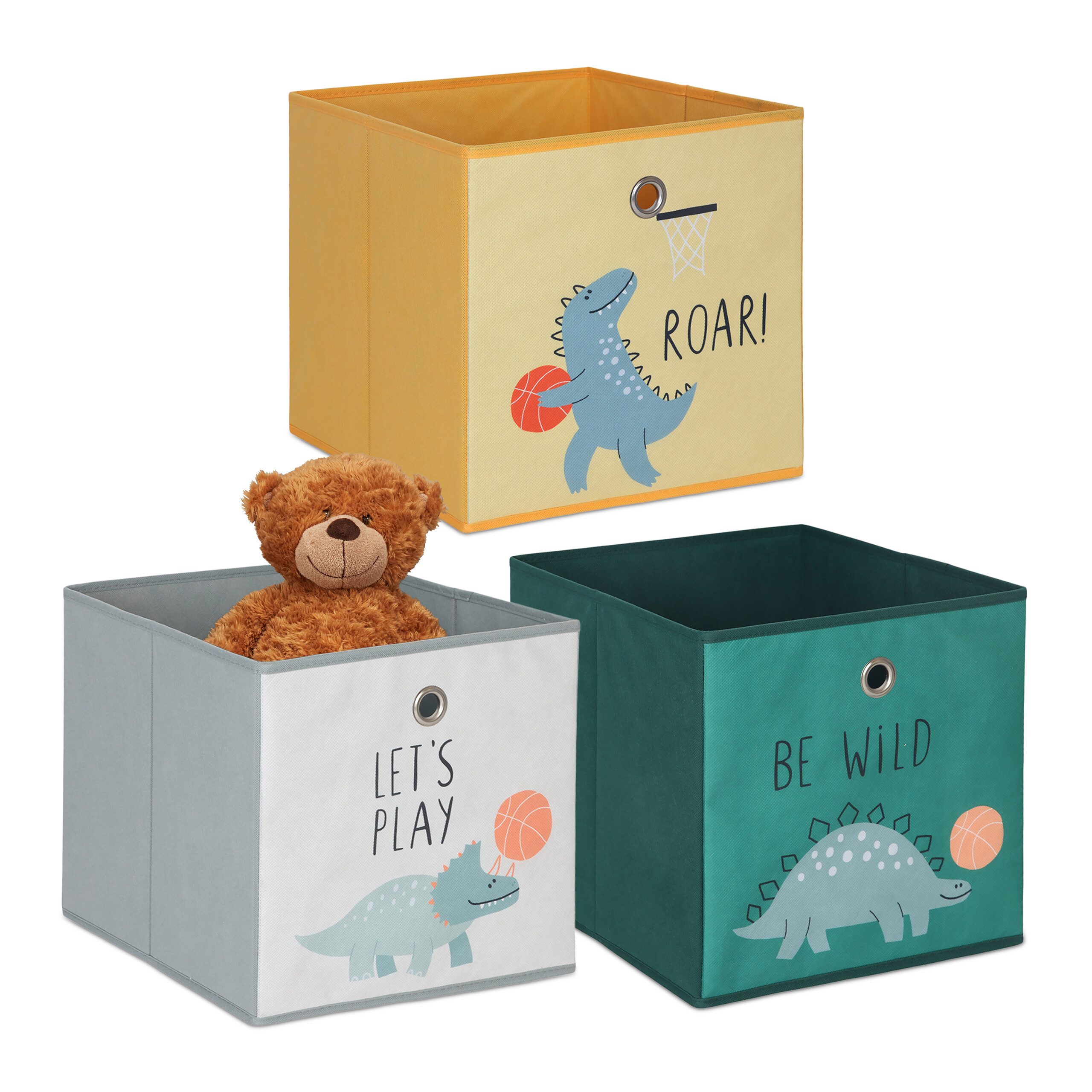 relaxdays Faltbox Kinder Aufbewahrungsboxen im 3er Set, A günstig online kaufen