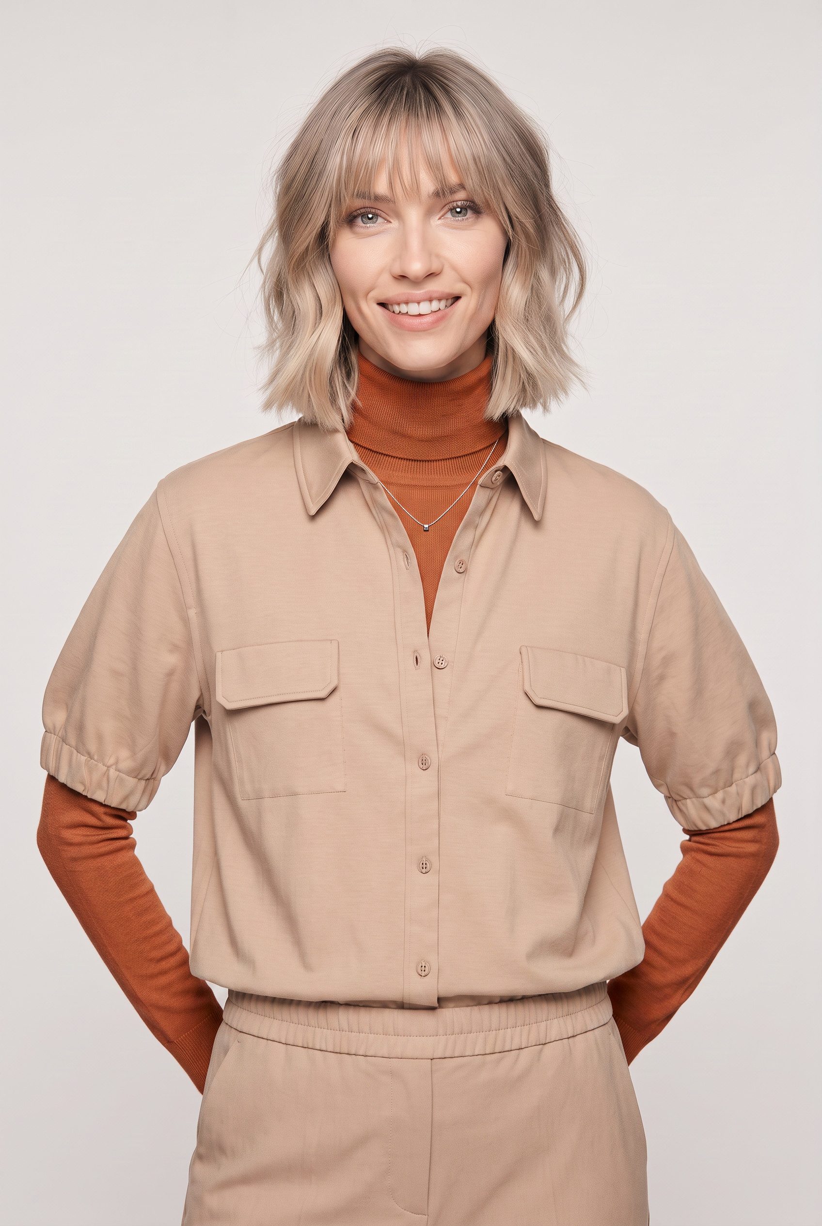 JOOP! Kurzarmbluse Biddy mit elastischen Bündchen