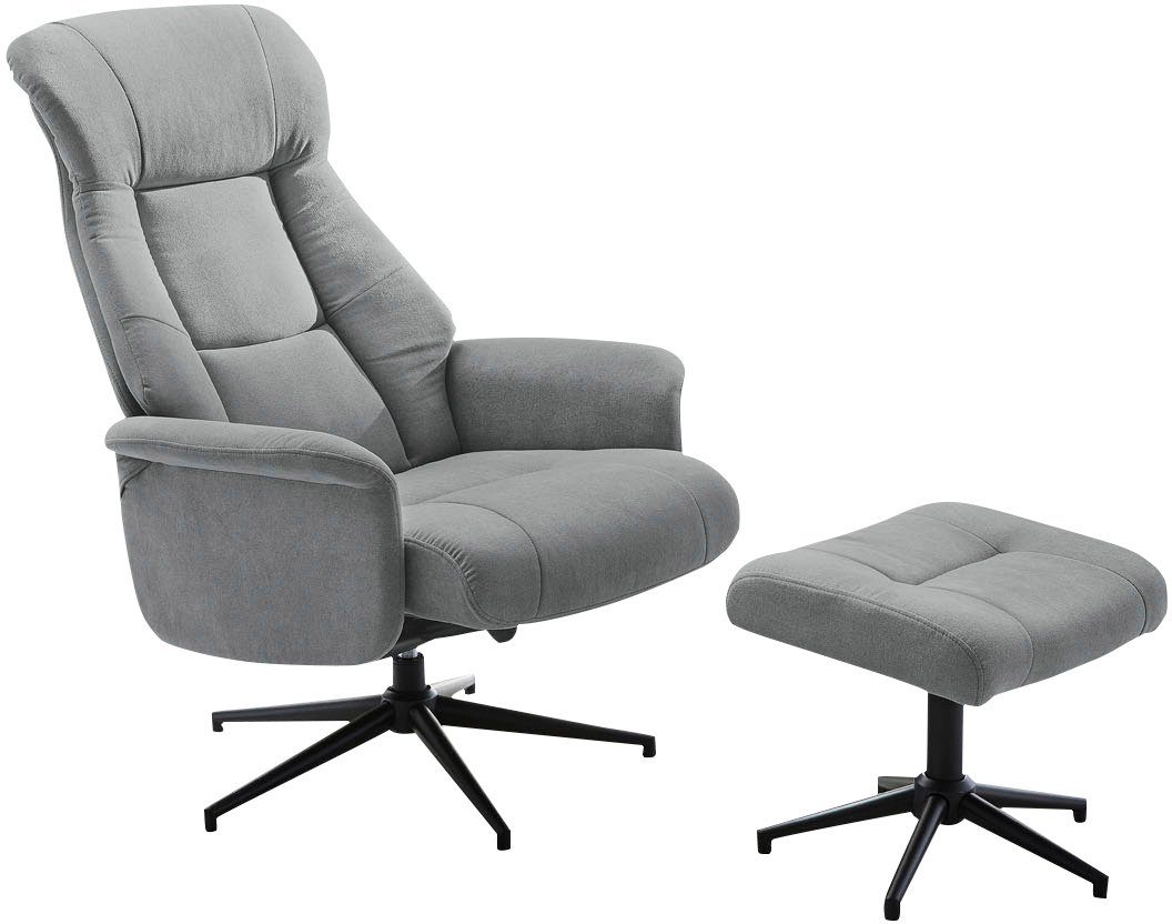 Jockenhöfer Gruppe Relaxsessel Eva, B: 77 cm, Sitzhöhe: 50 cm, Set: mit Hocker, Dreh- & Relaxfunktion